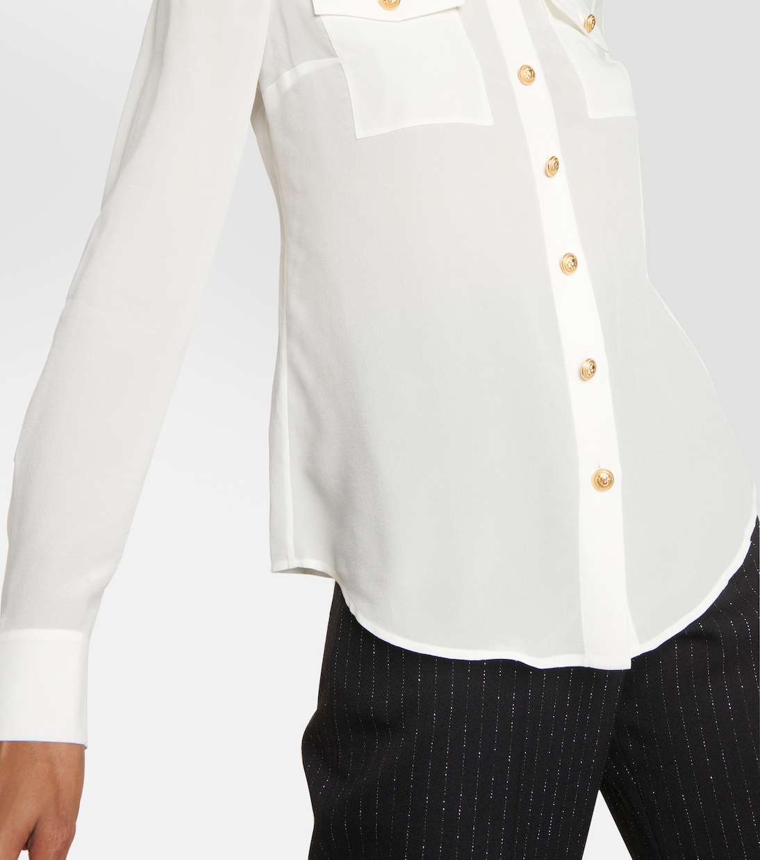 Chemise en crêpe de soie | Balmain