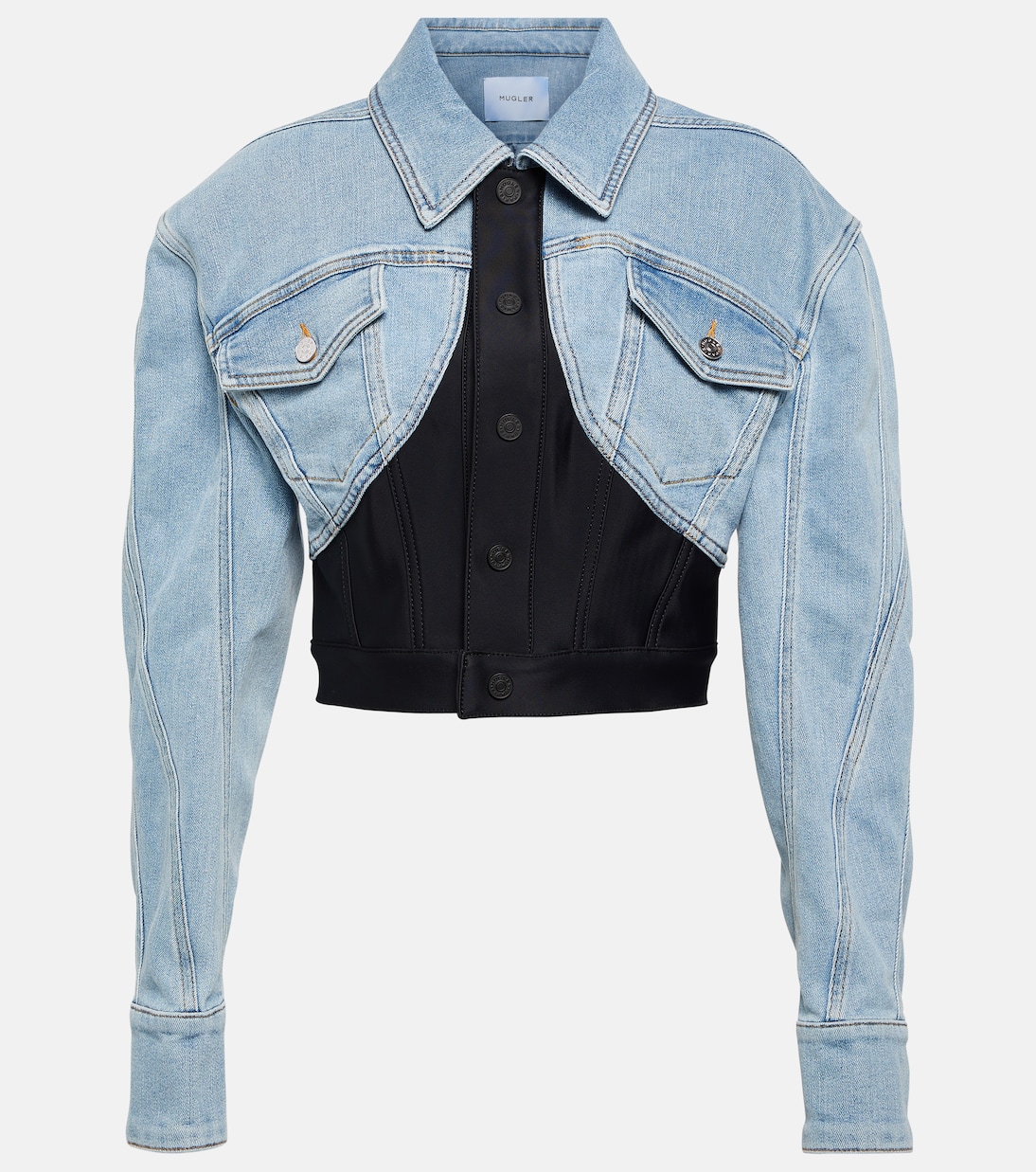 Giacca cropped con denim | Mugler