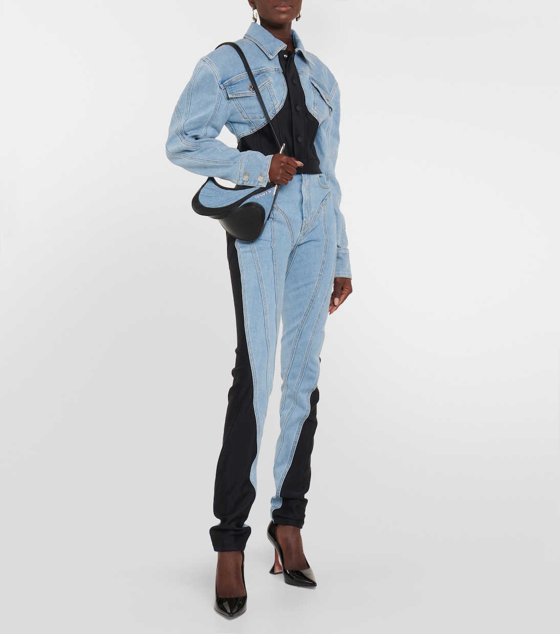 Giacca cropped con denim | Mugler