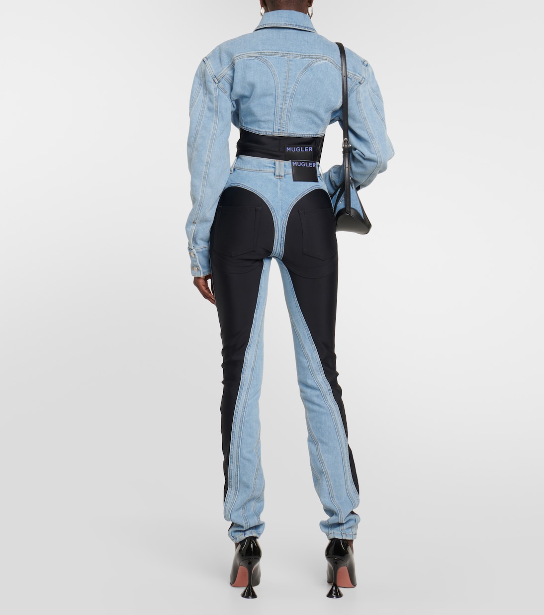 Giacca cropped con denim | Mugler