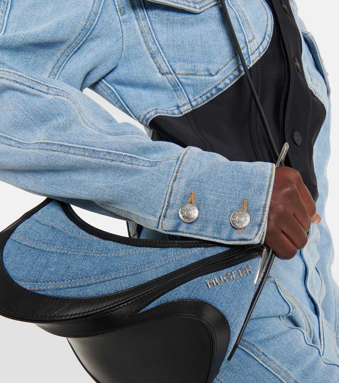 Giacca cropped con denim | Mugler