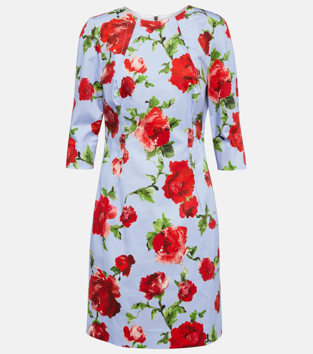 Vestido corto en mezcla de algodón | Carolina Herrera