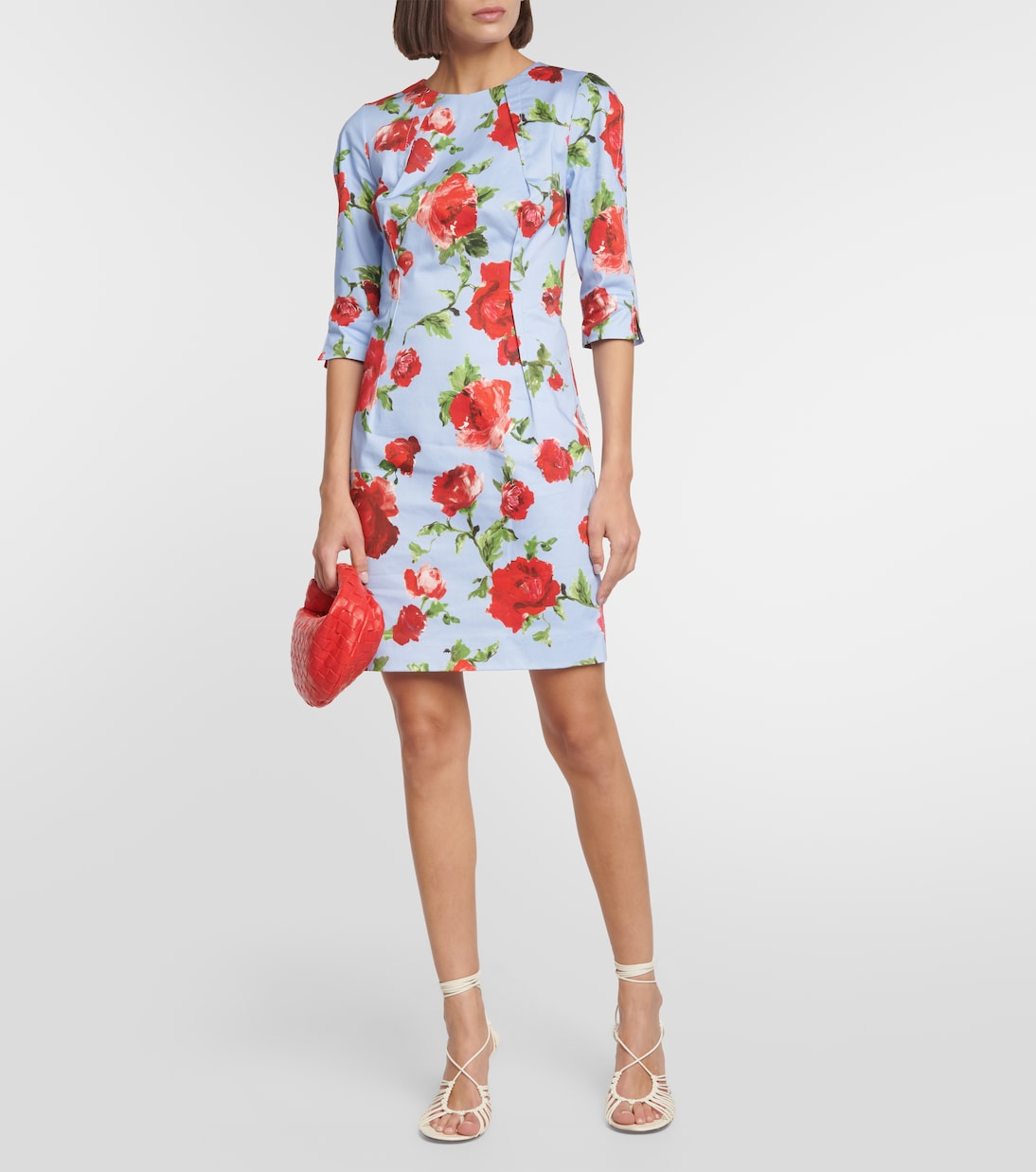 Vestido corto en mezcla de algodón | Carolina Herrera