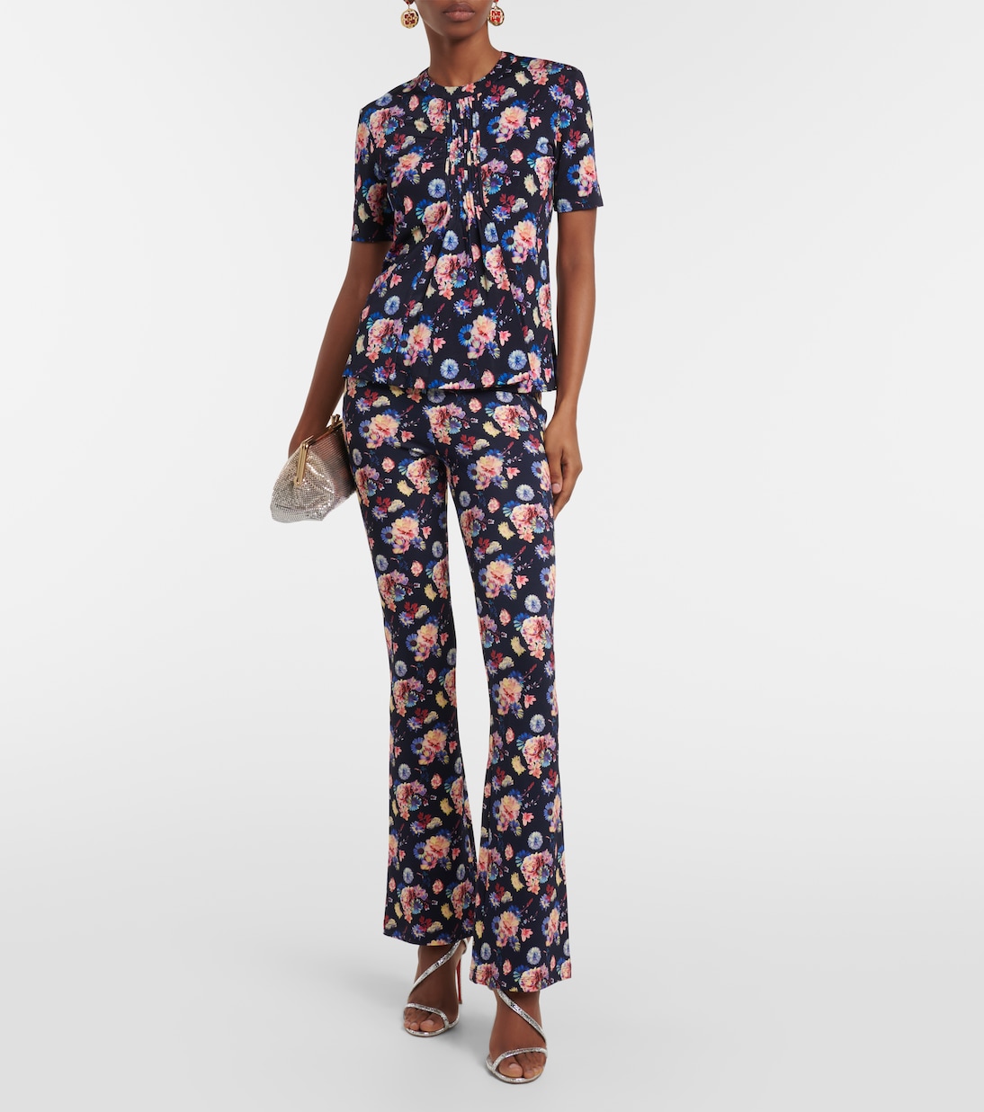 Pantalon à taille haute à fleurs | Rabanne
