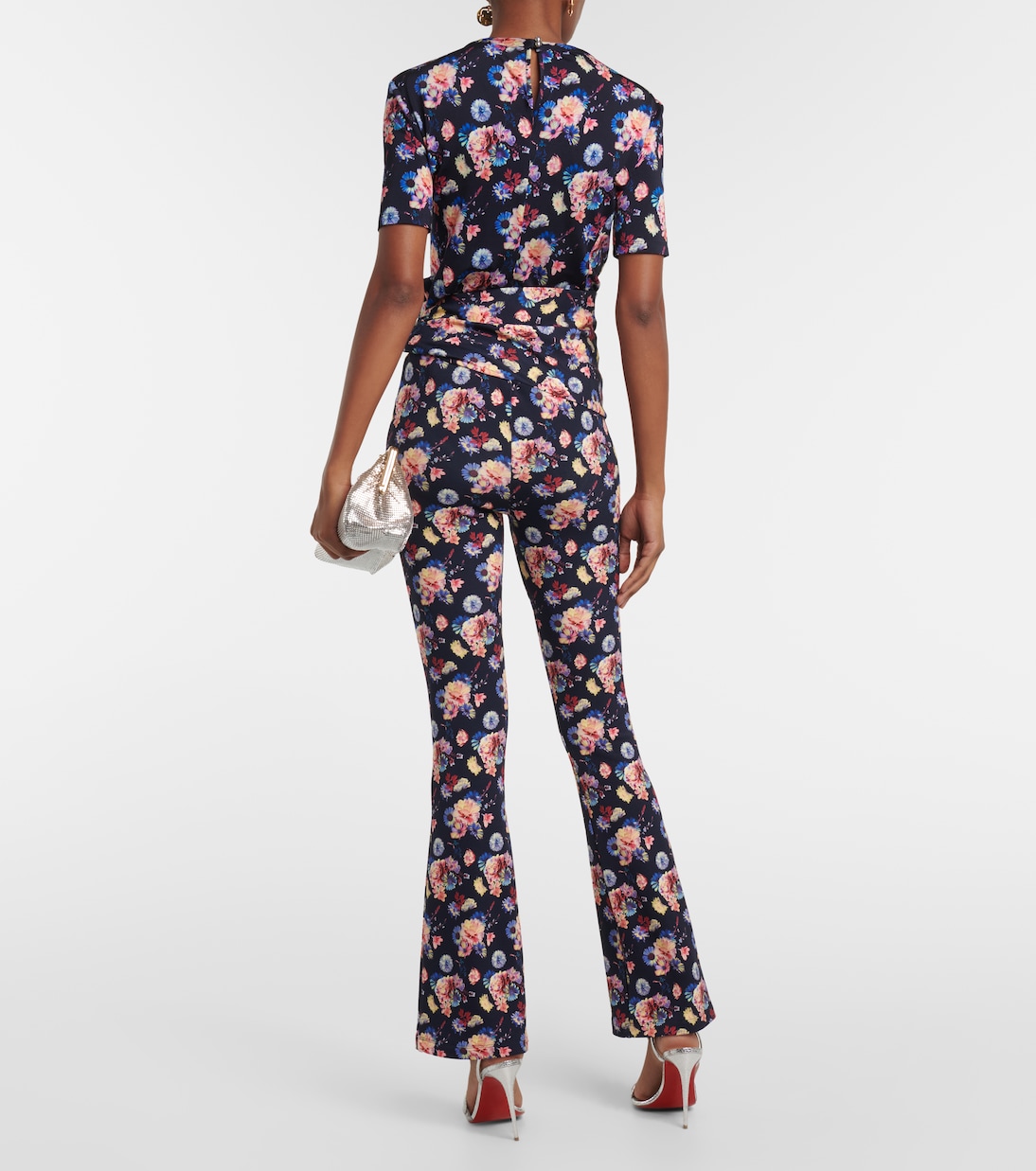 Pantalon à taille haute à fleurs | Rabanne
