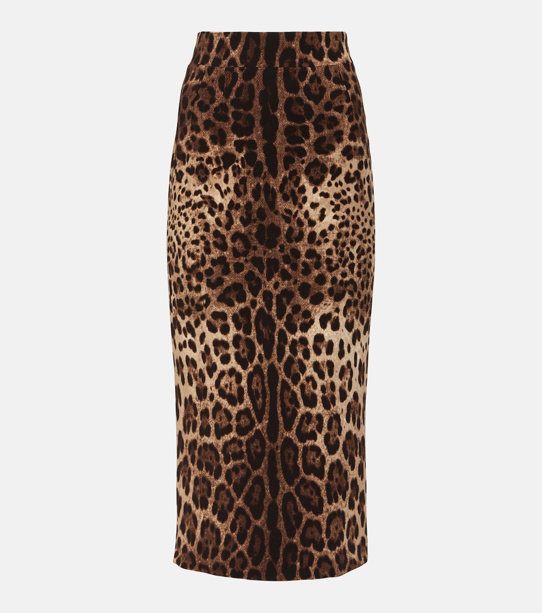 Jupe crayon en laine à motif léopard | Dolce&Gabbana