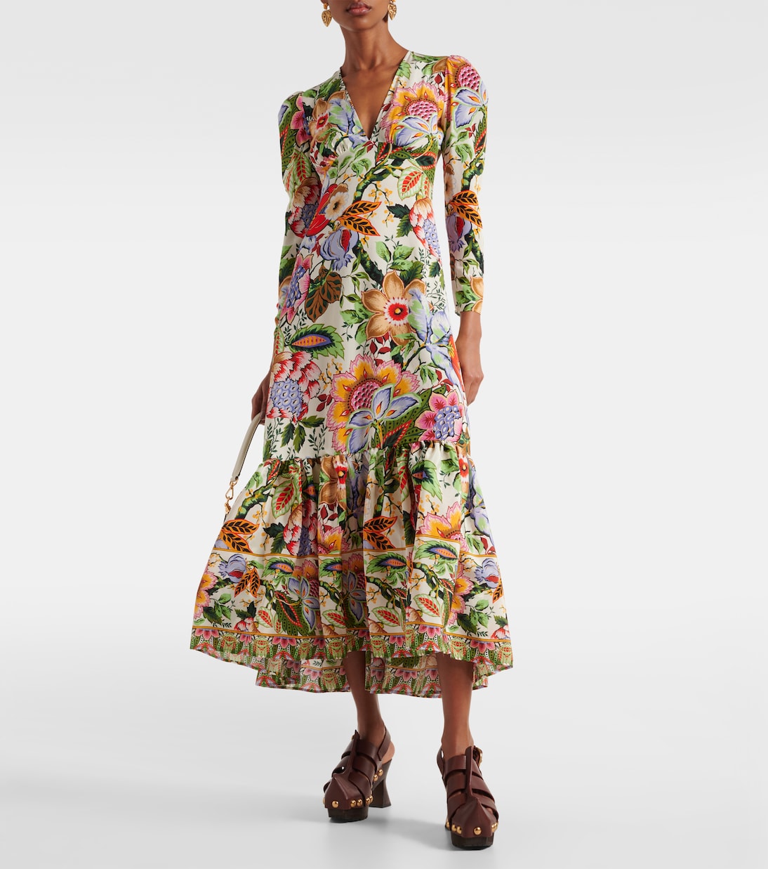 Abito midi in seta con stampa floreale | Etro