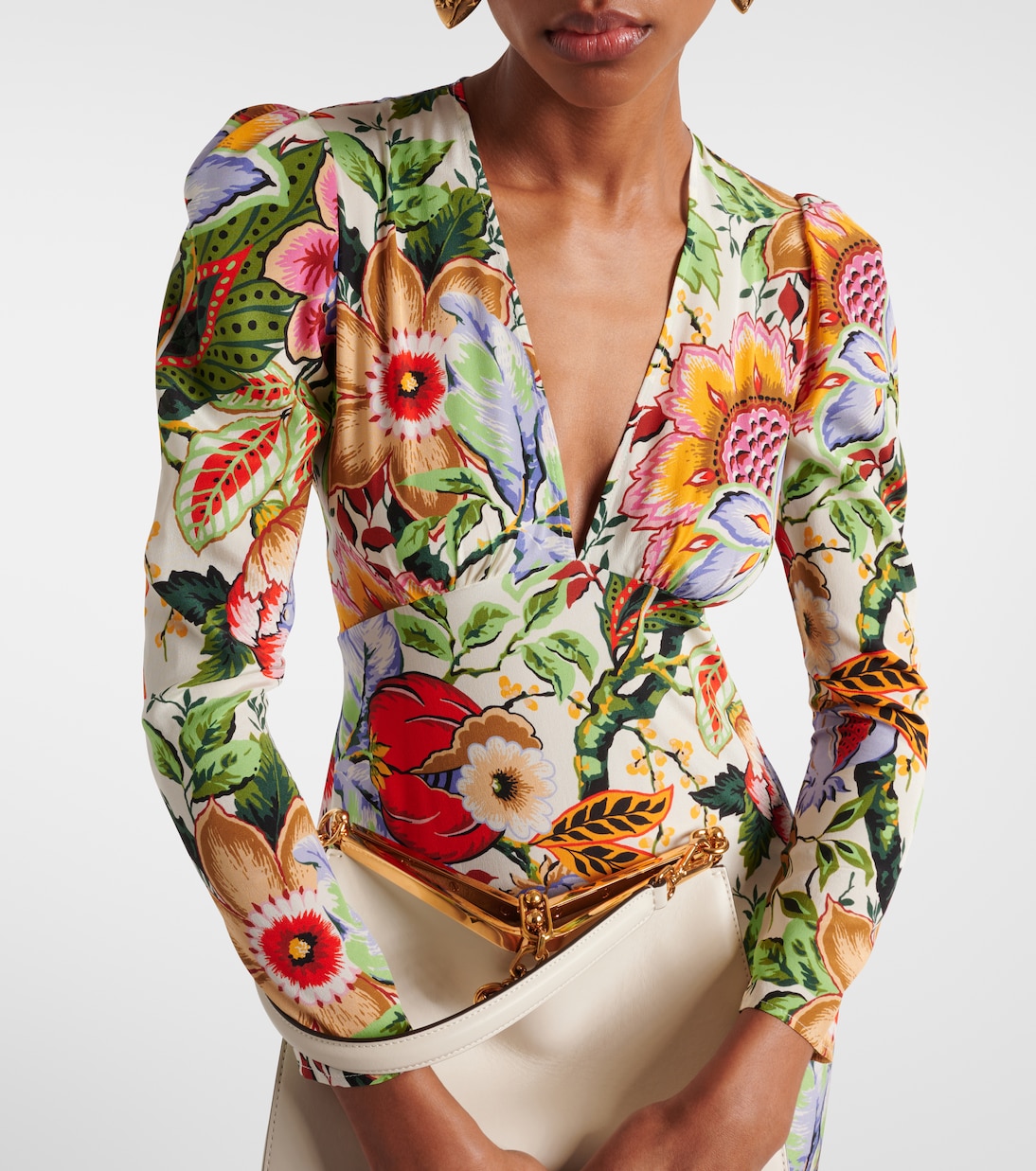 Abito midi in seta con stampa floreale | Etro
