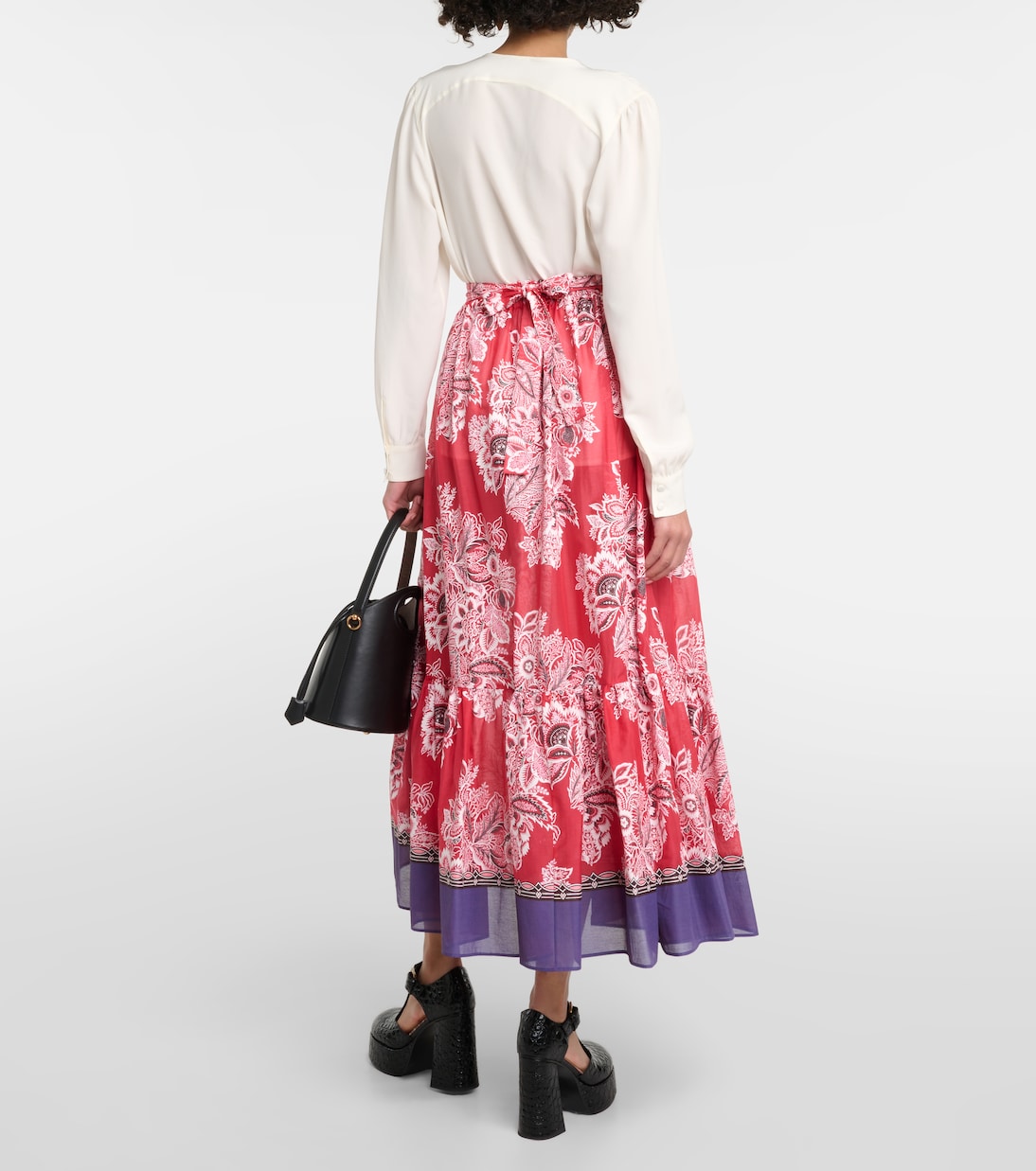 Gonna lunga in cotone e seta a vita alta | Etro