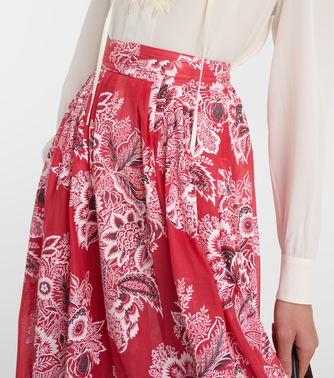 Gonna lunga in cotone e seta a vita alta | Etro