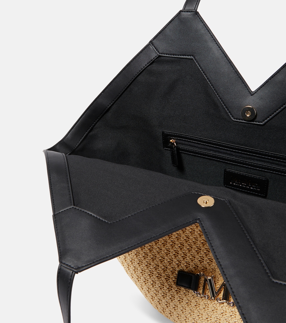 Luigi leather-trimmed raffia tote bag | Max Mara