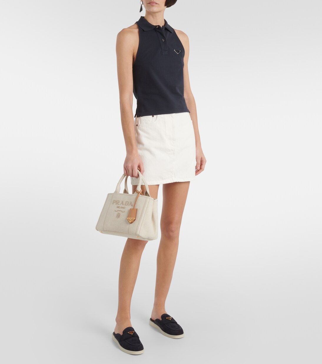 Camiseta Polo de Algodón Premium de Prada para Jóvenes Modernos
