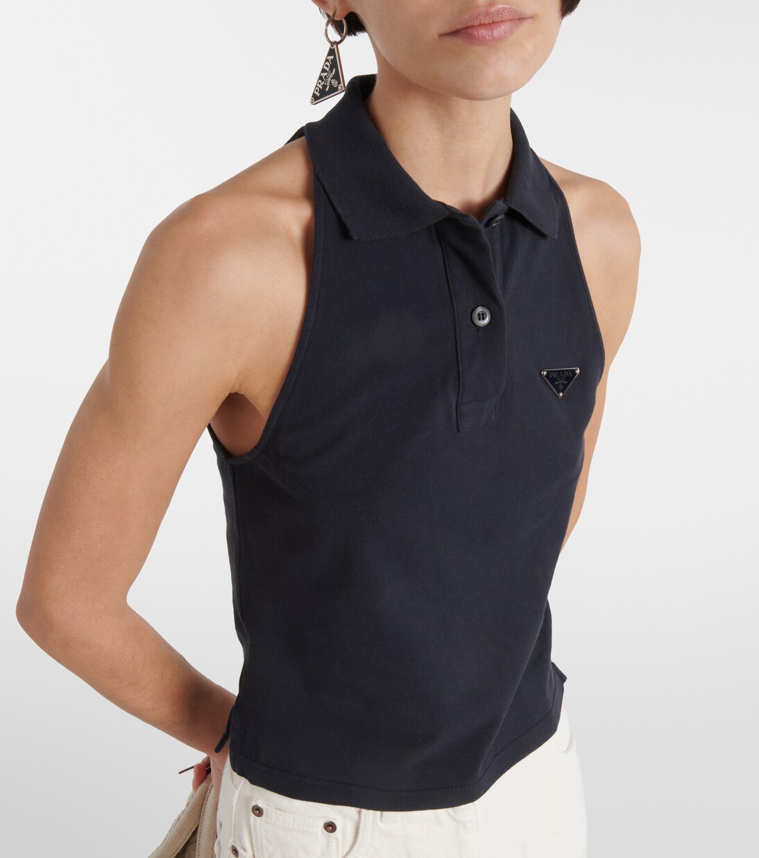 Camiseta Polo de Algodón Premium de Prada para Jóvenes Modernos
