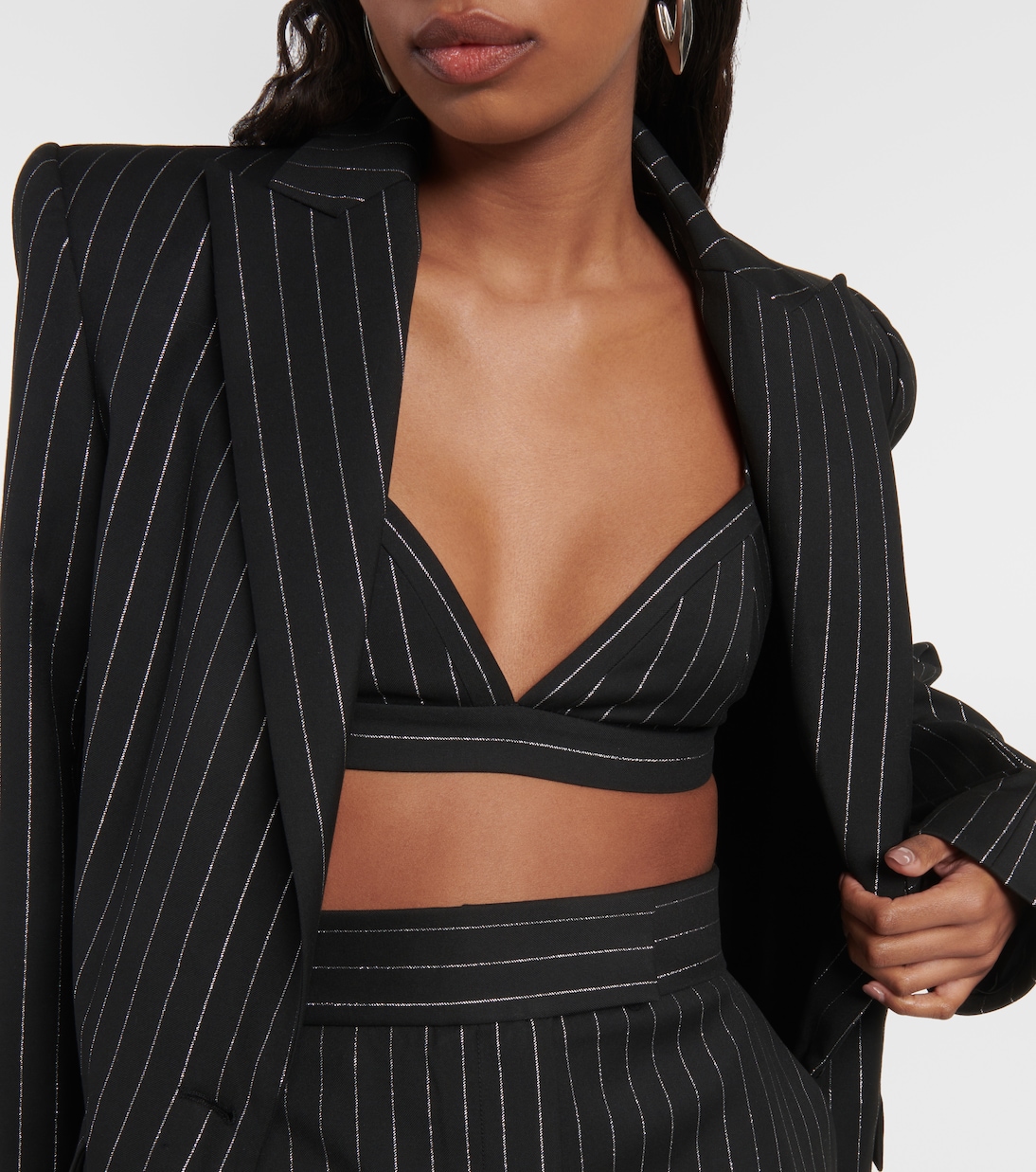 Bralette de Lurex® con raya diplomática | Alex Perry