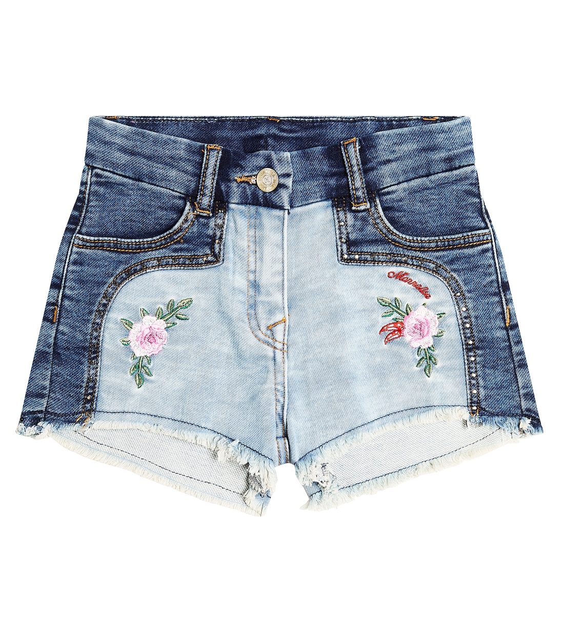 Shorts en denim bordados | Monnalisa
