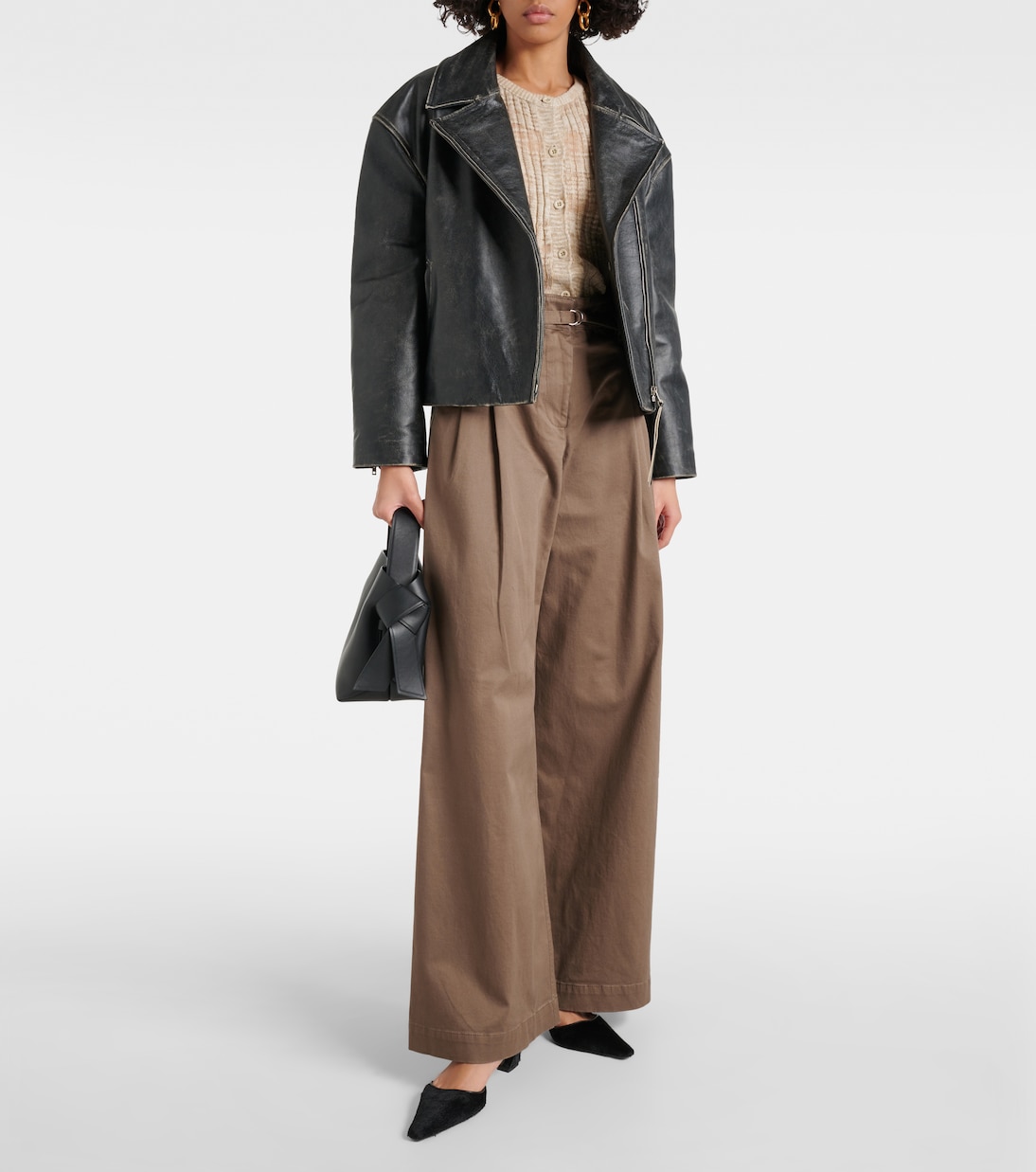 Weite High-Rise-Hose Raver aus Twill | Proenza Schouler