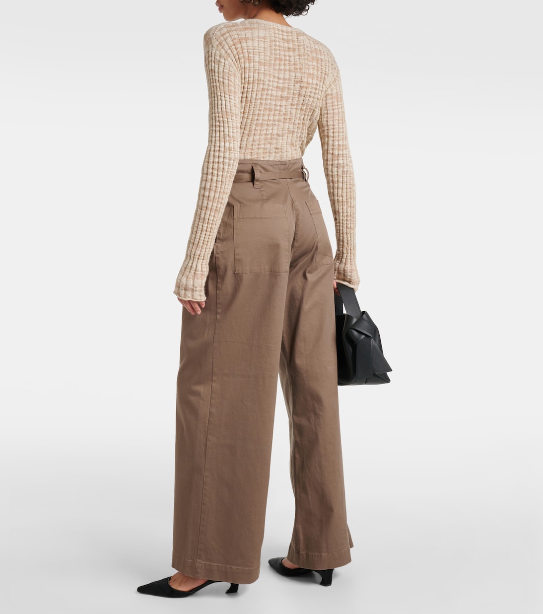 Weite High-Rise-Hose Raver aus Twill | Proenza Schouler