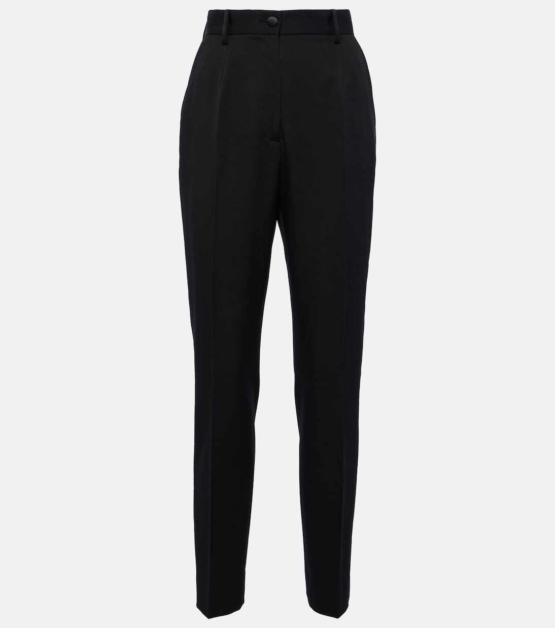 Pantaloni slim in lana e seta a vita alta | Dolce&Gabbana