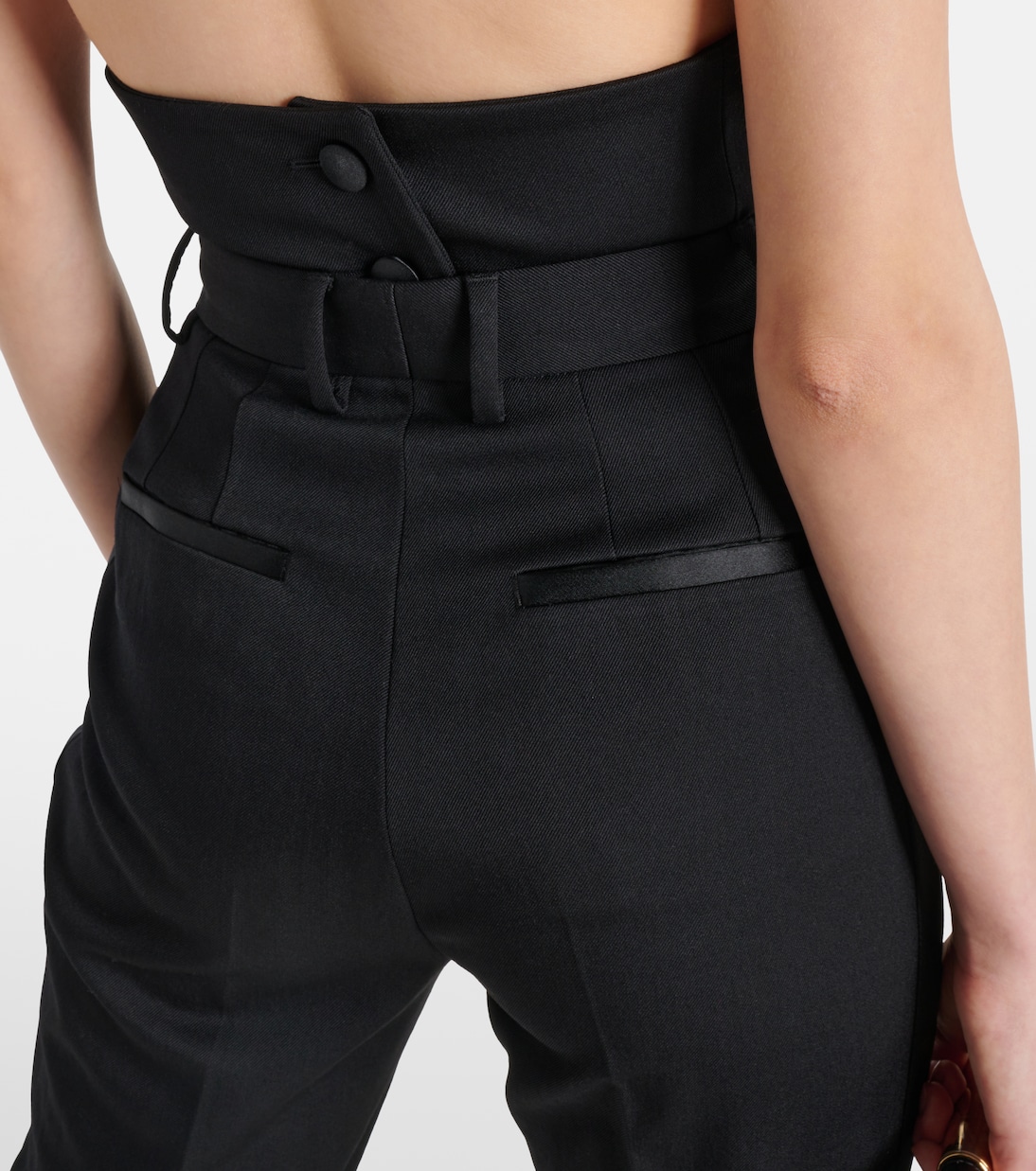 Pantaloni slim in lana e seta a vita alta | Dolce&Gabbana
