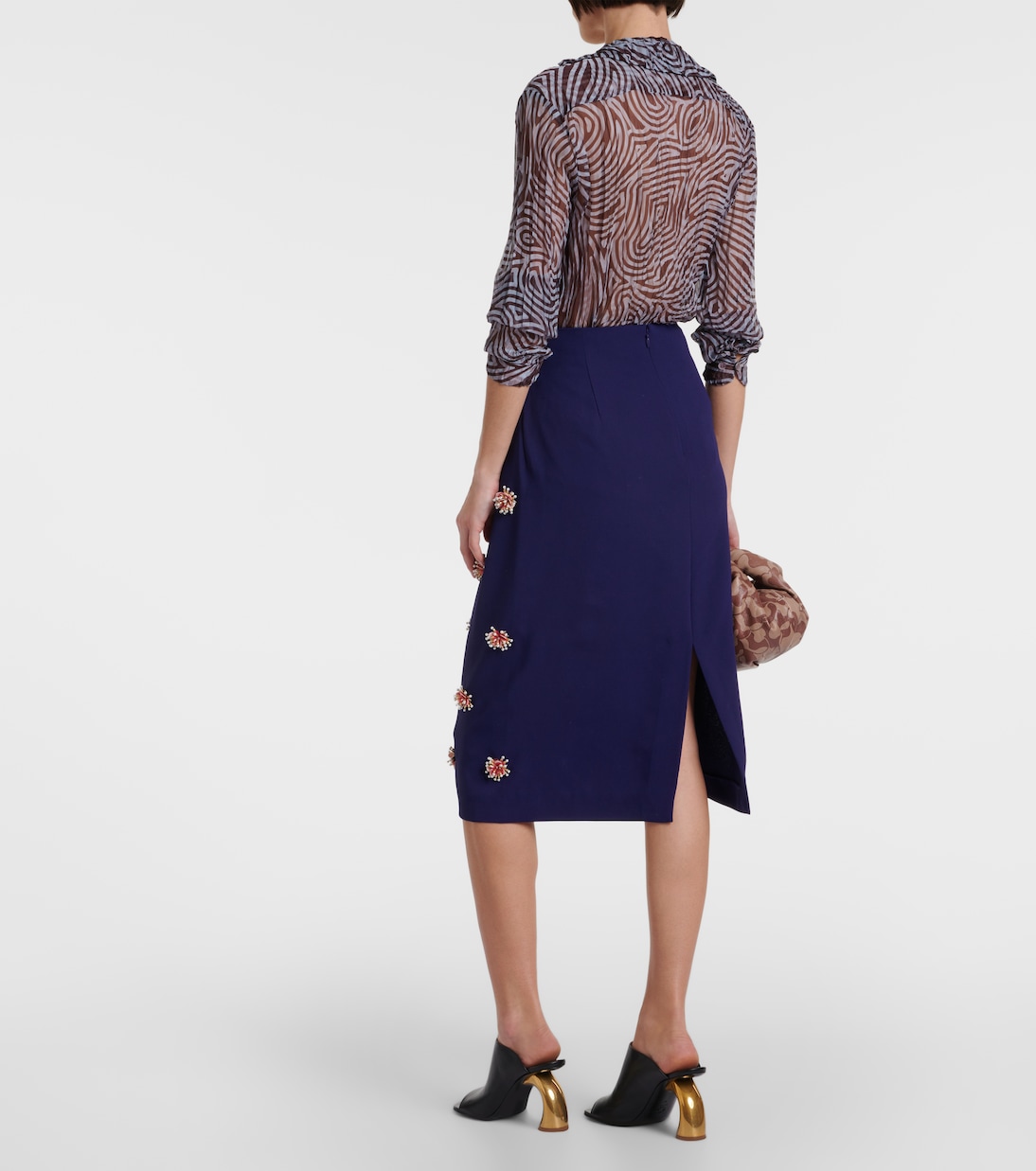 Verzierter Maxirock Salbylong aus Crêpe | Dries Van Noten