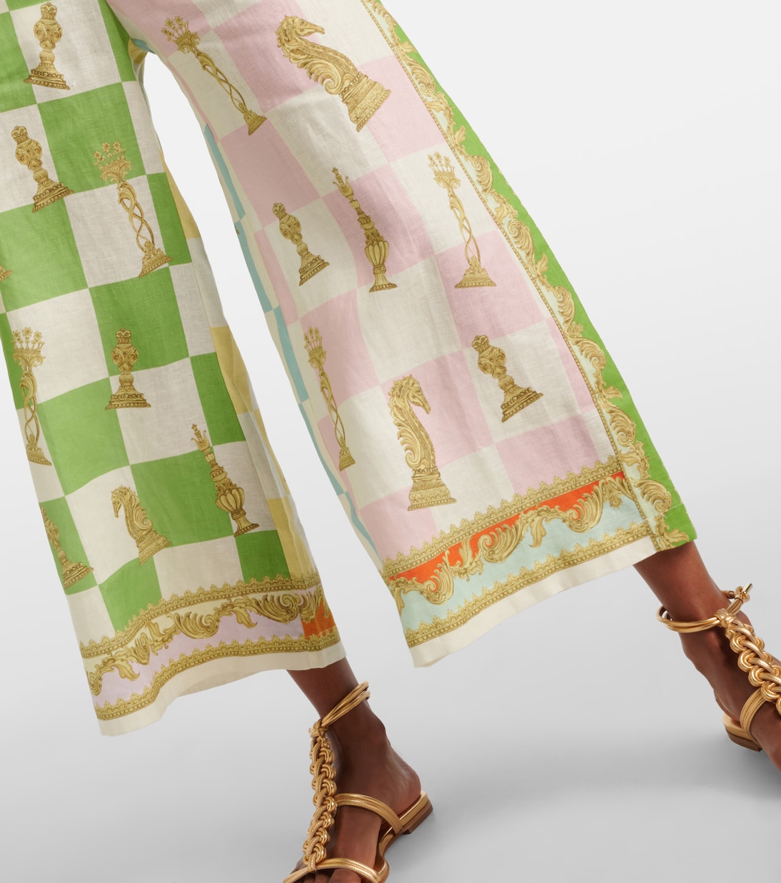 Bedruckte Culottes Checked aus Leinen | Alémais