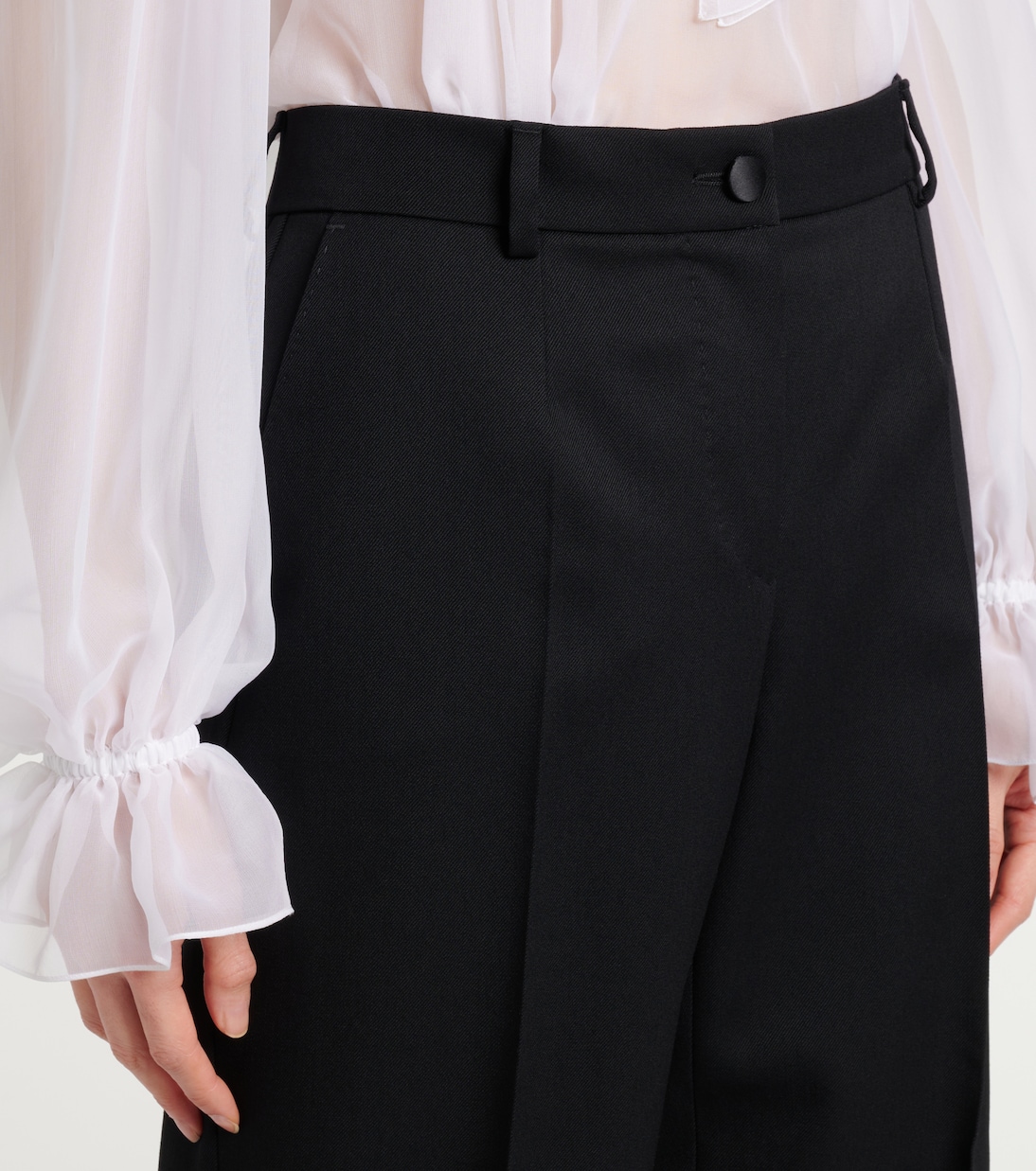Pantaloni a gamba larga in gabardine di lana e seta | Dolce&Gabbana