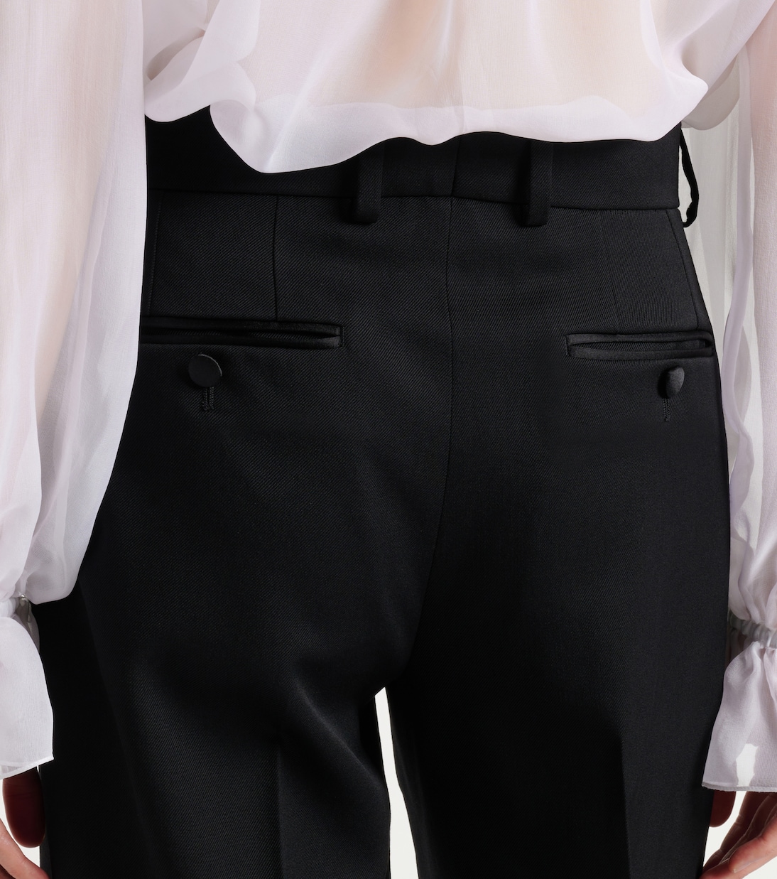Pantaloni a gamba larga in gabardine di lana e seta | Dolce&Gabbana