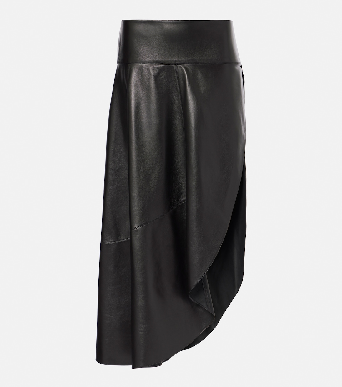 Falda midi asimétrica de piel | Alaïa