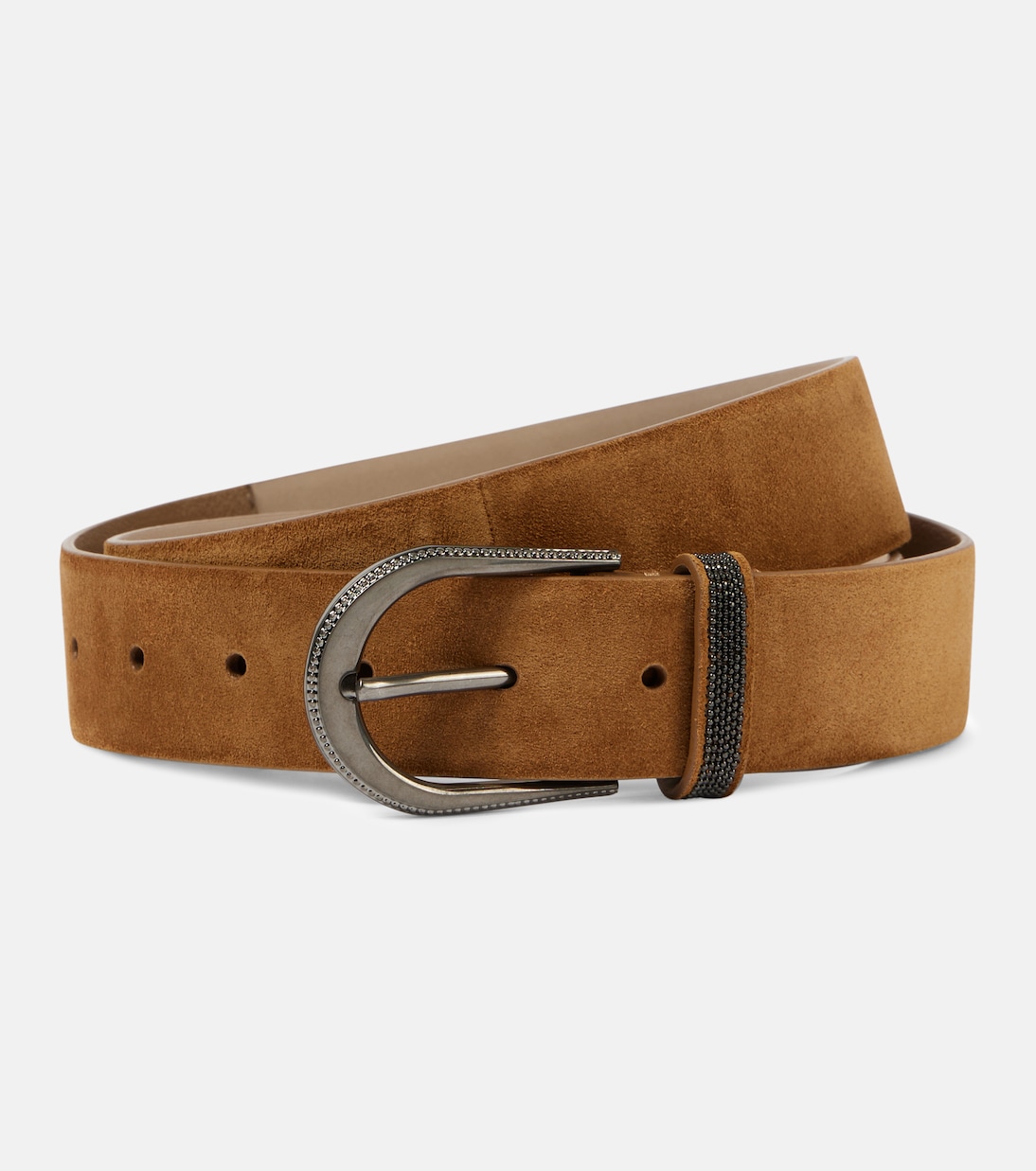 Cintura in suede con monili | Brunello Cucinelli