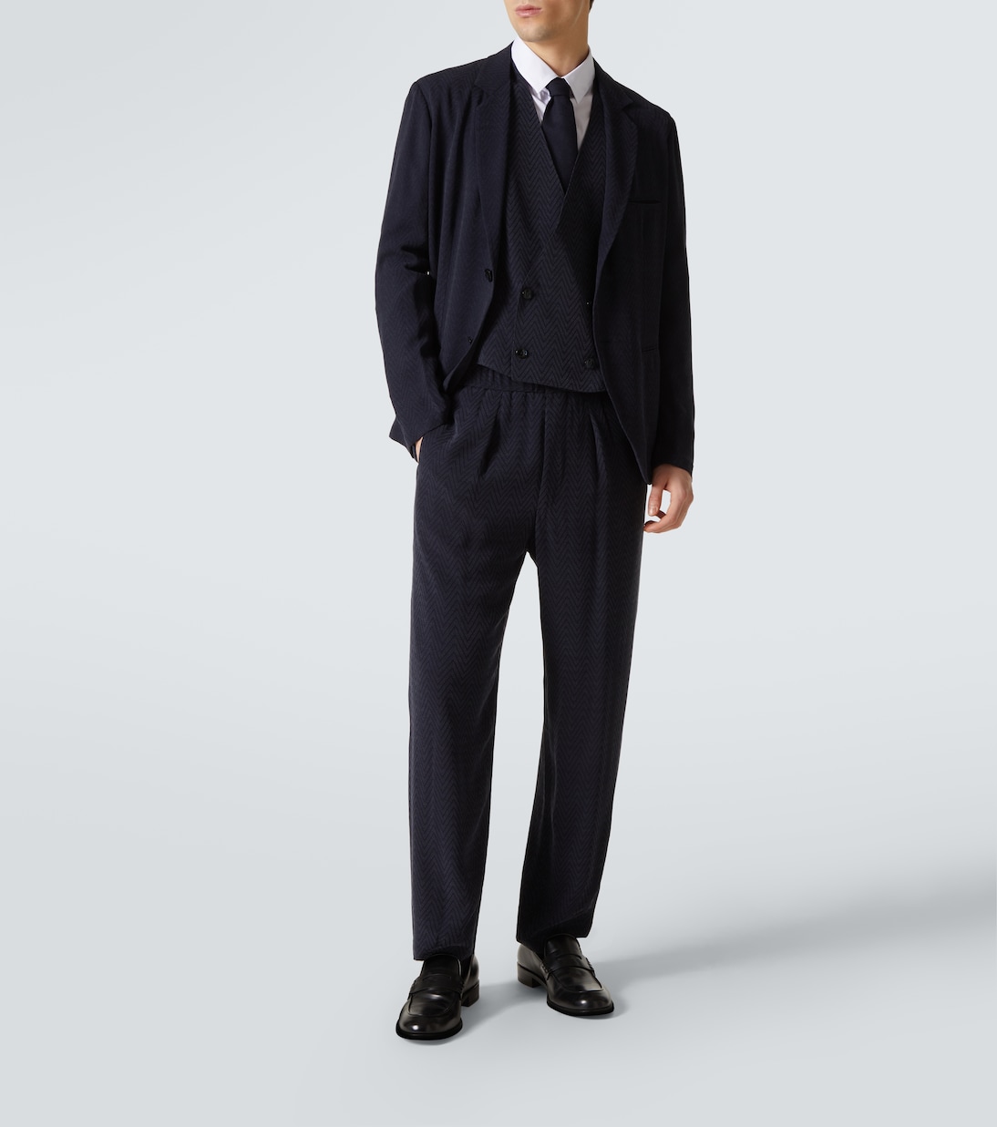 Blazer con chevrón en jacquard | Giorgio Armani