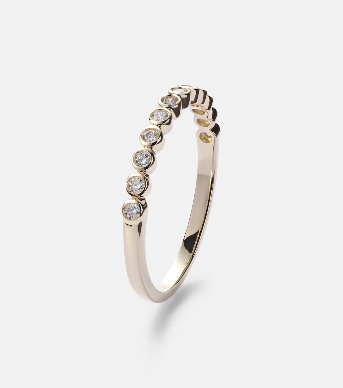 Anello Slim Lattice in oro 14kt con diamanti | Stone and Strand