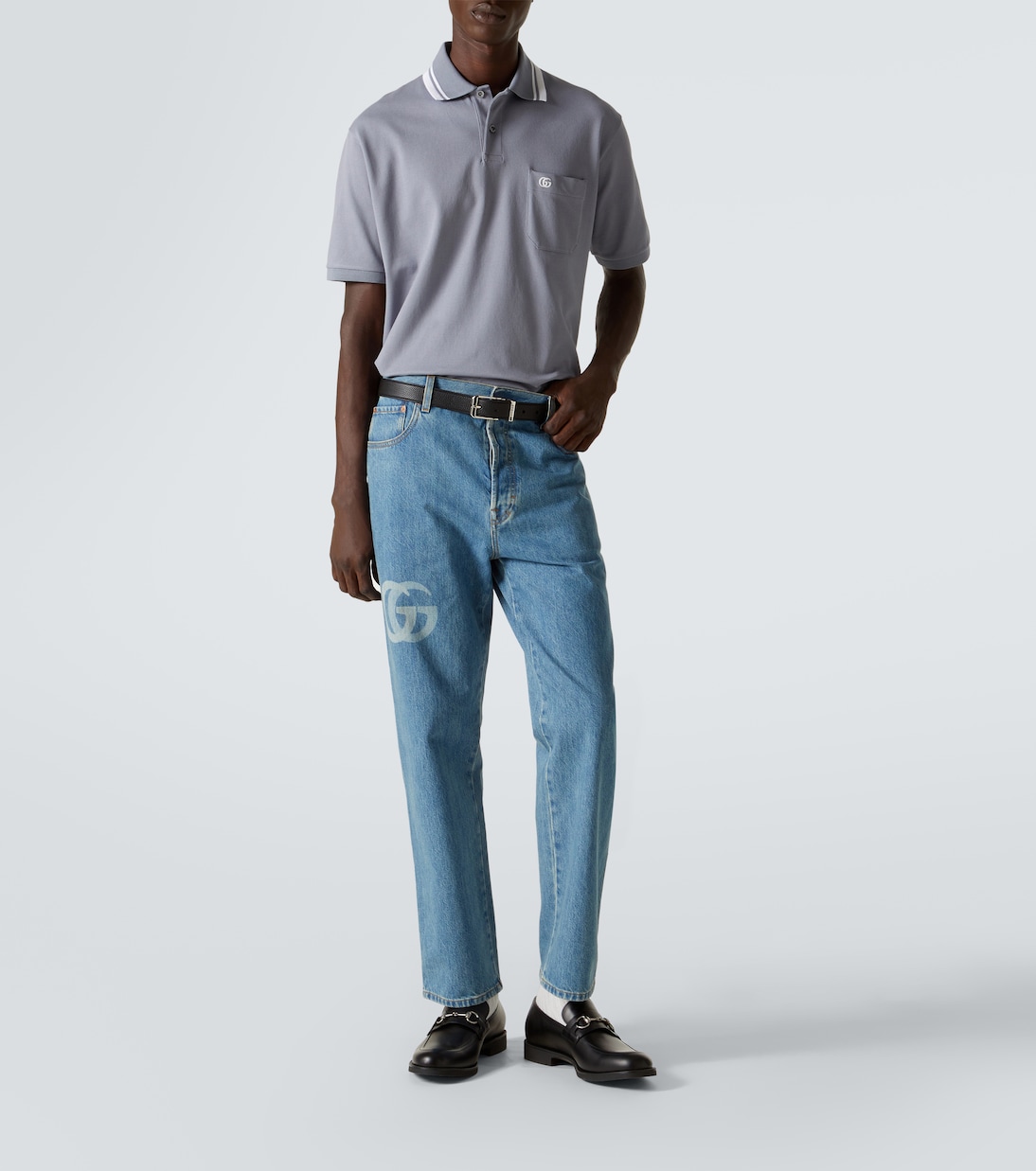 Polo GG Web in misto cotone | Gucci