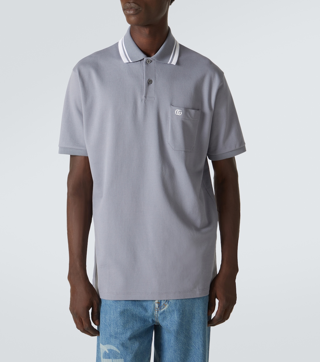 Polo GG Web in misto cotone | Gucci