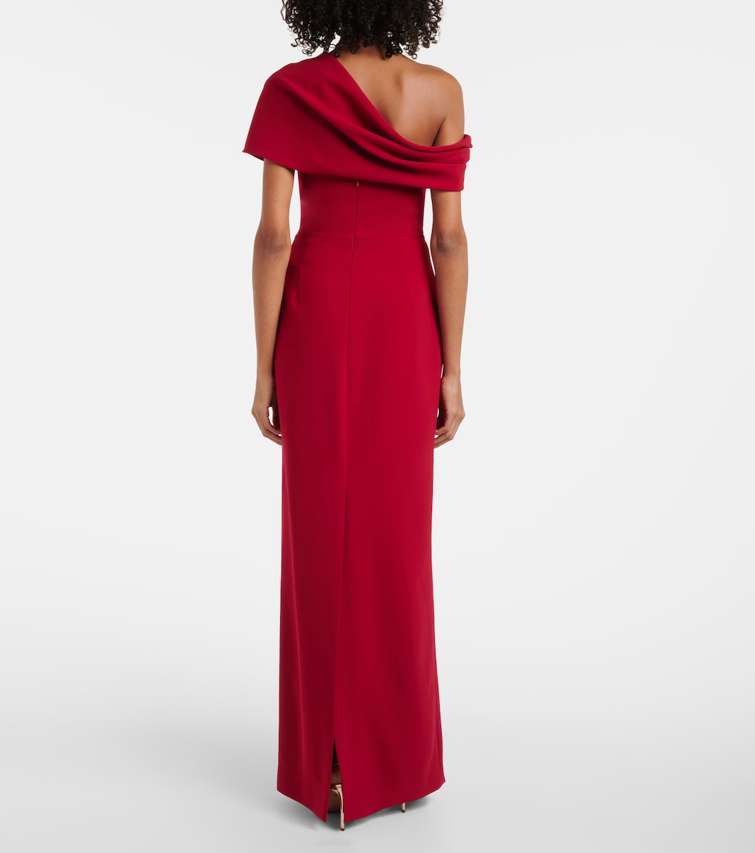 Draped off-shoulder crêpe gown | Carolina Herrera