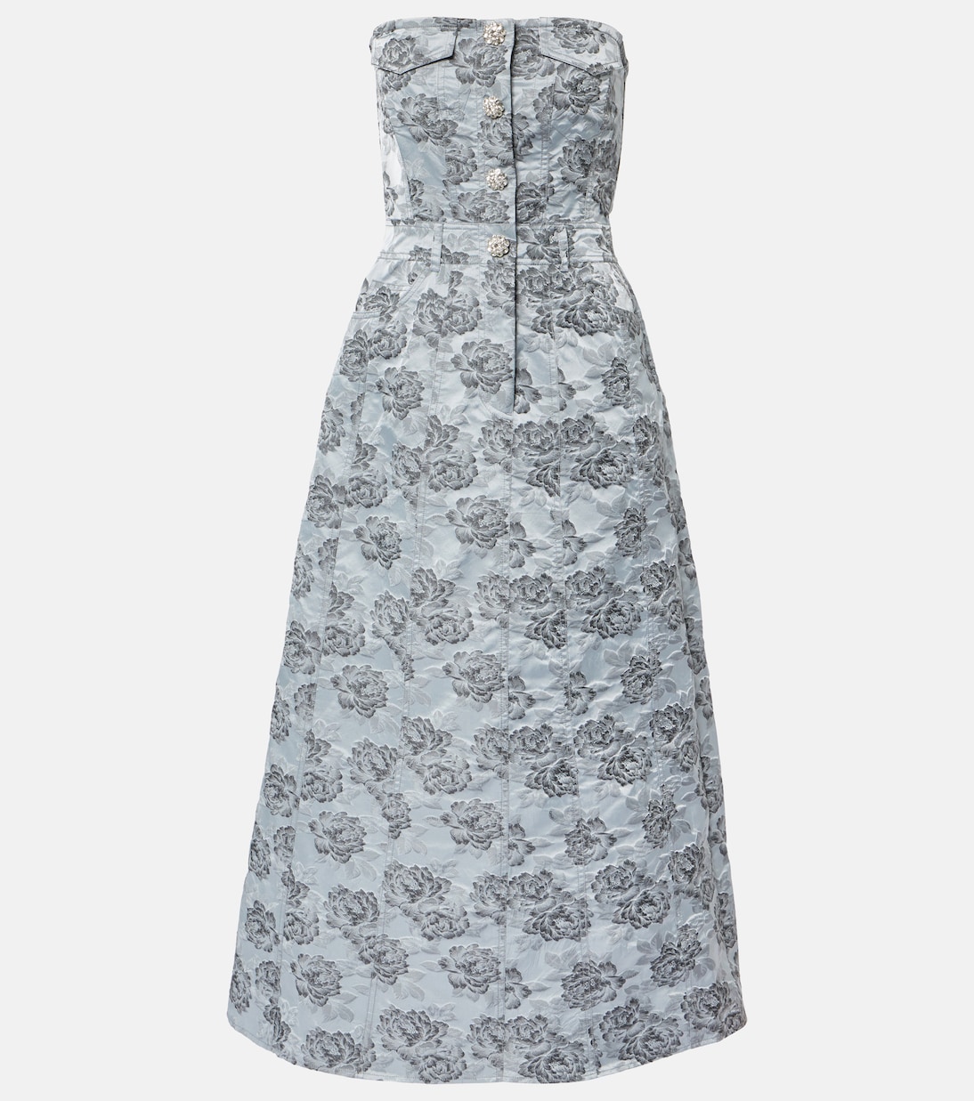 Abito midi in jacquard con stampa | Ganni