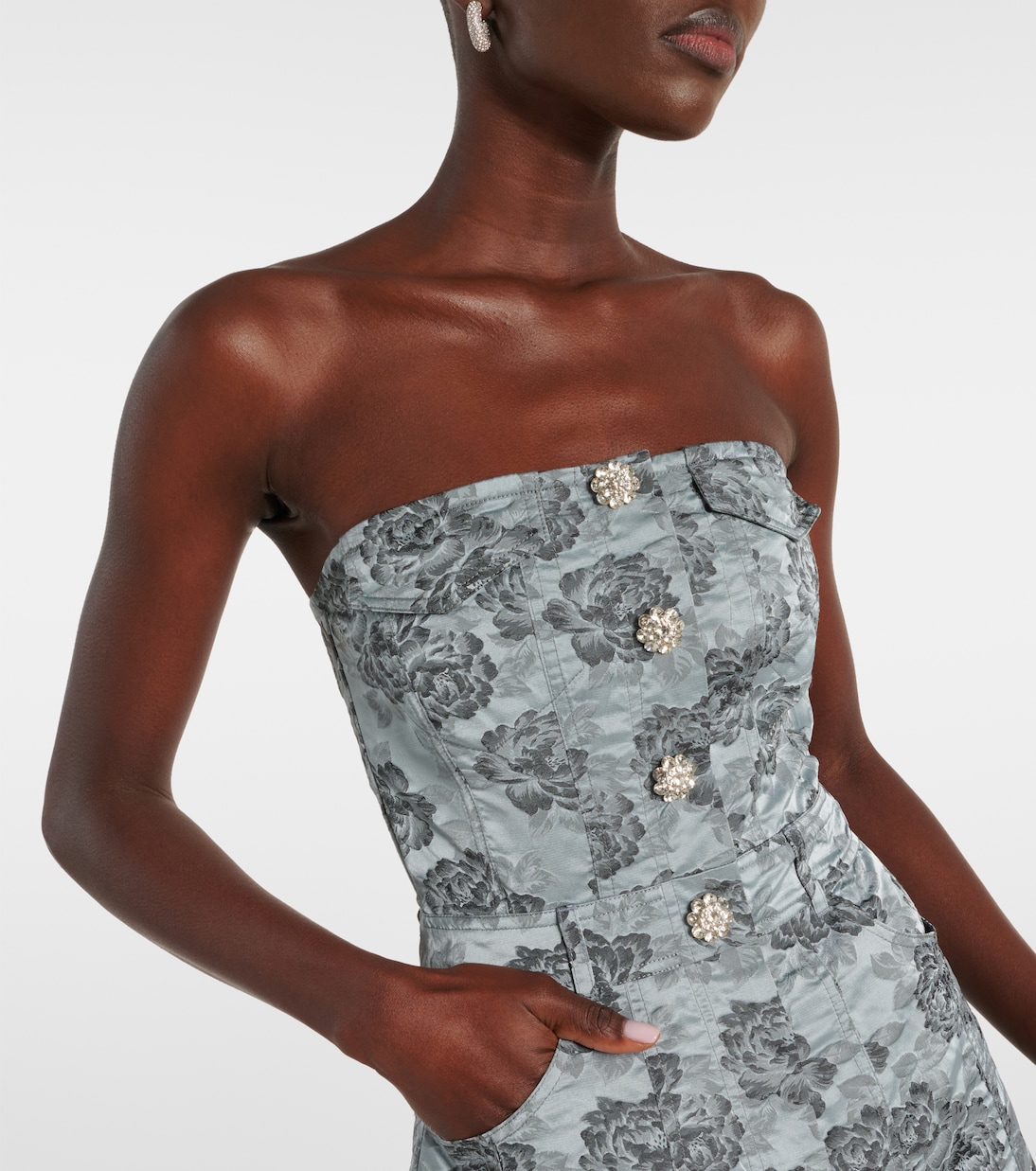 Abito midi in jacquard con stampa | Ganni