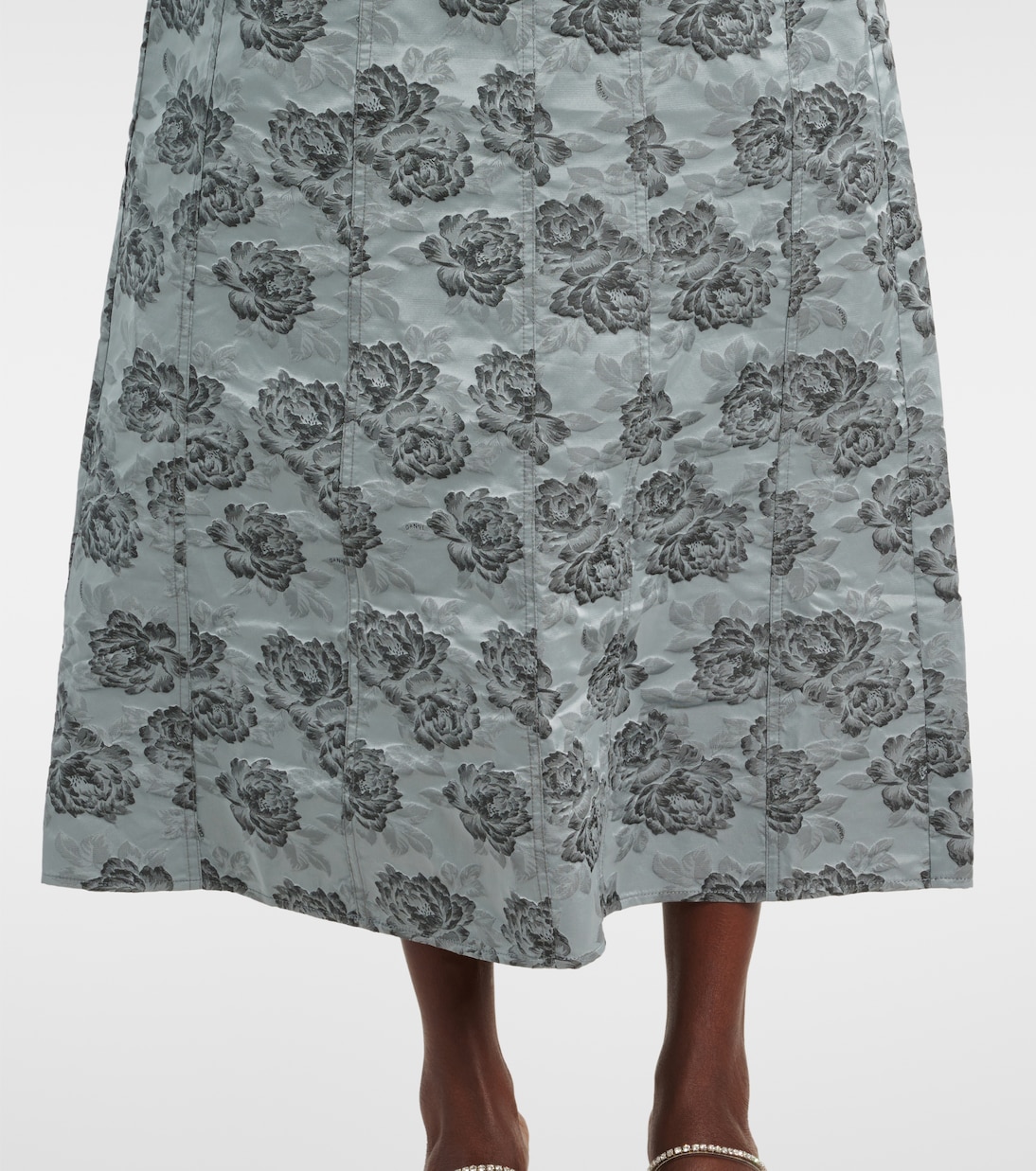 Abito midi in jacquard con stampa | Ganni