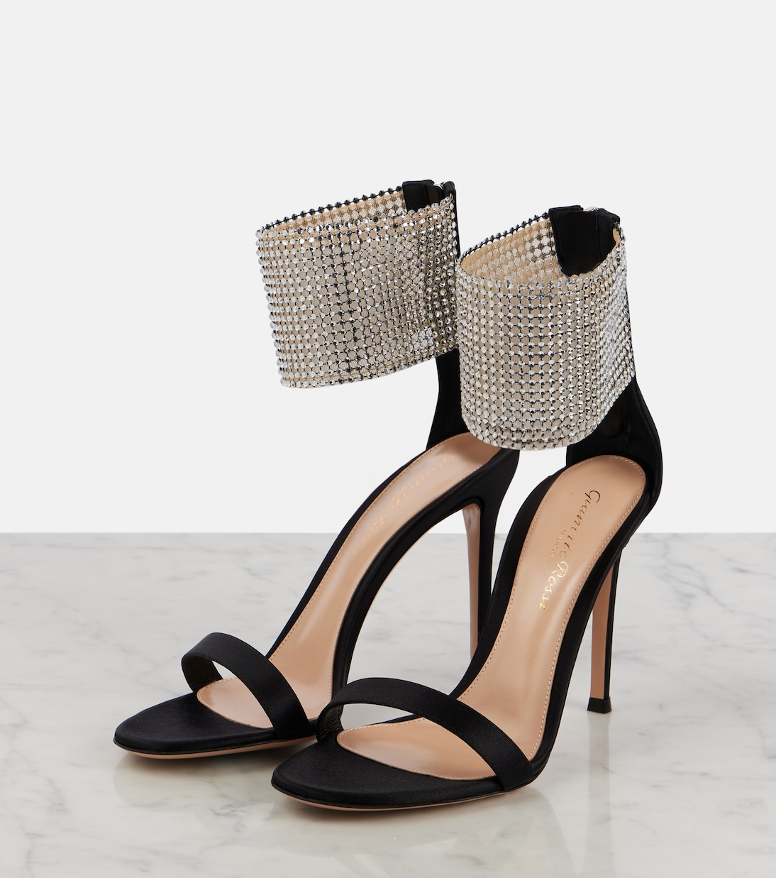 Adore 105 embellished satin sandals | Gianvito Rossi