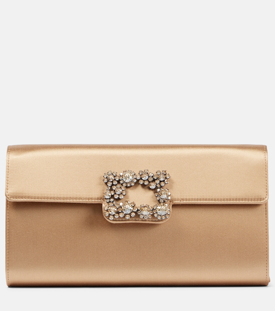 Efflorescence embellished satin clutch | Roger Vivier