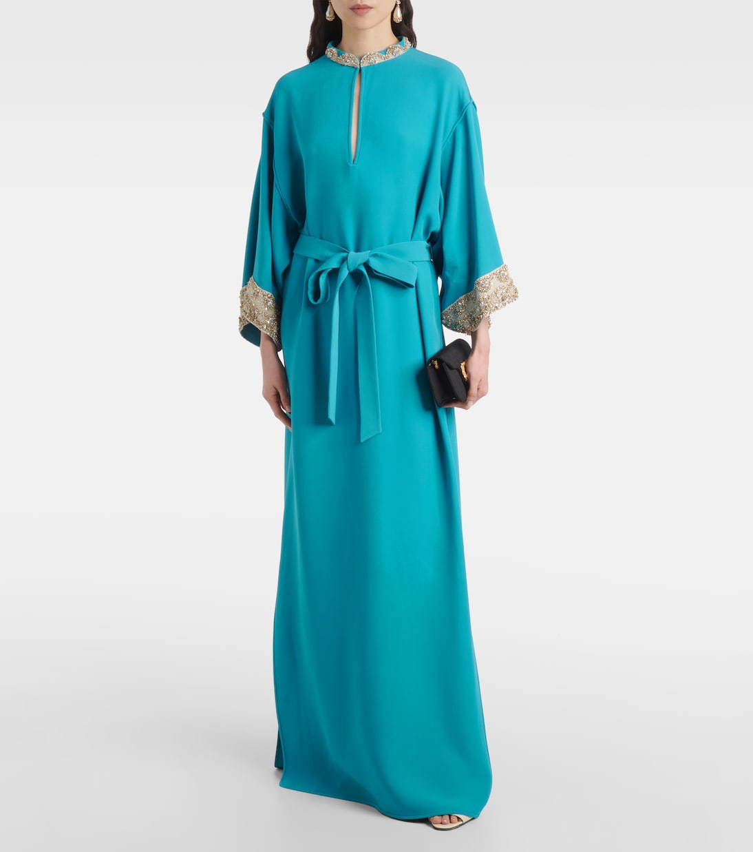 Robe longue en Cady Couture à ornements | Valentino