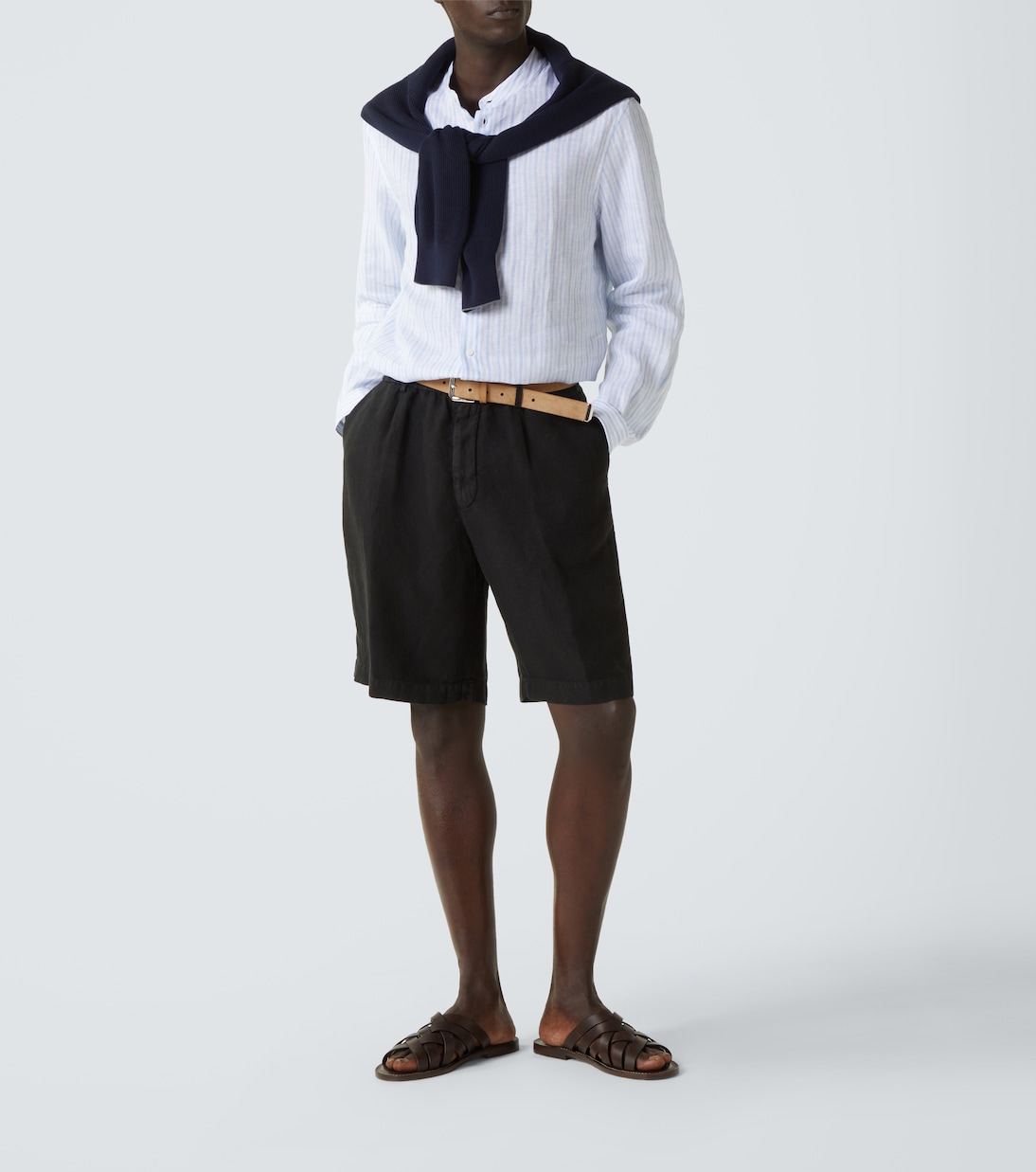 Camicia in lino a righe | Brunello Cucinelli