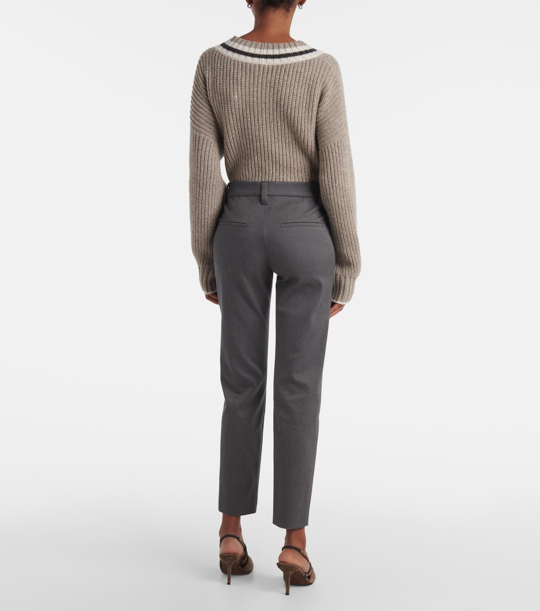 Pantalones slim de mezcla de algodón | Brunello Cucinelli