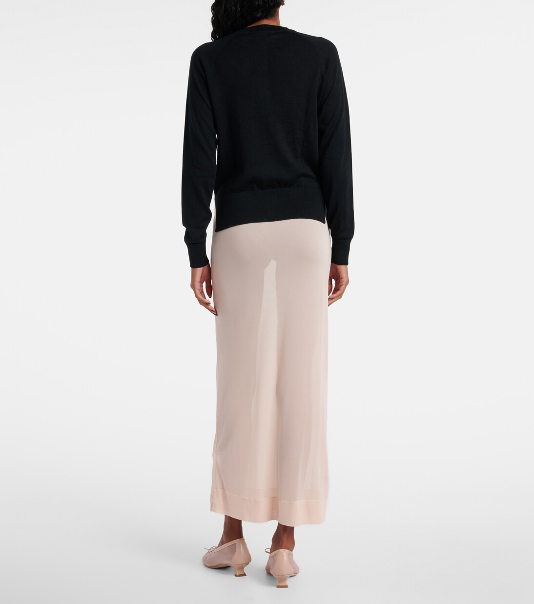 Cardigan in lana e seta con intarsi | Simone Rocha