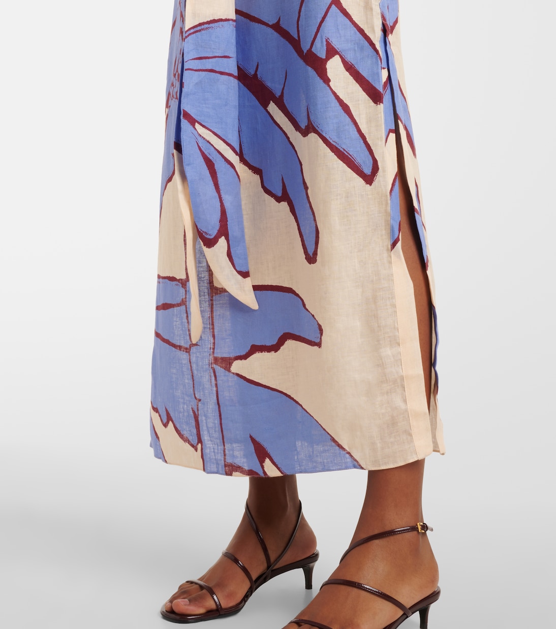 Abito midi off-shoulder in lino | Johanna Ortiz