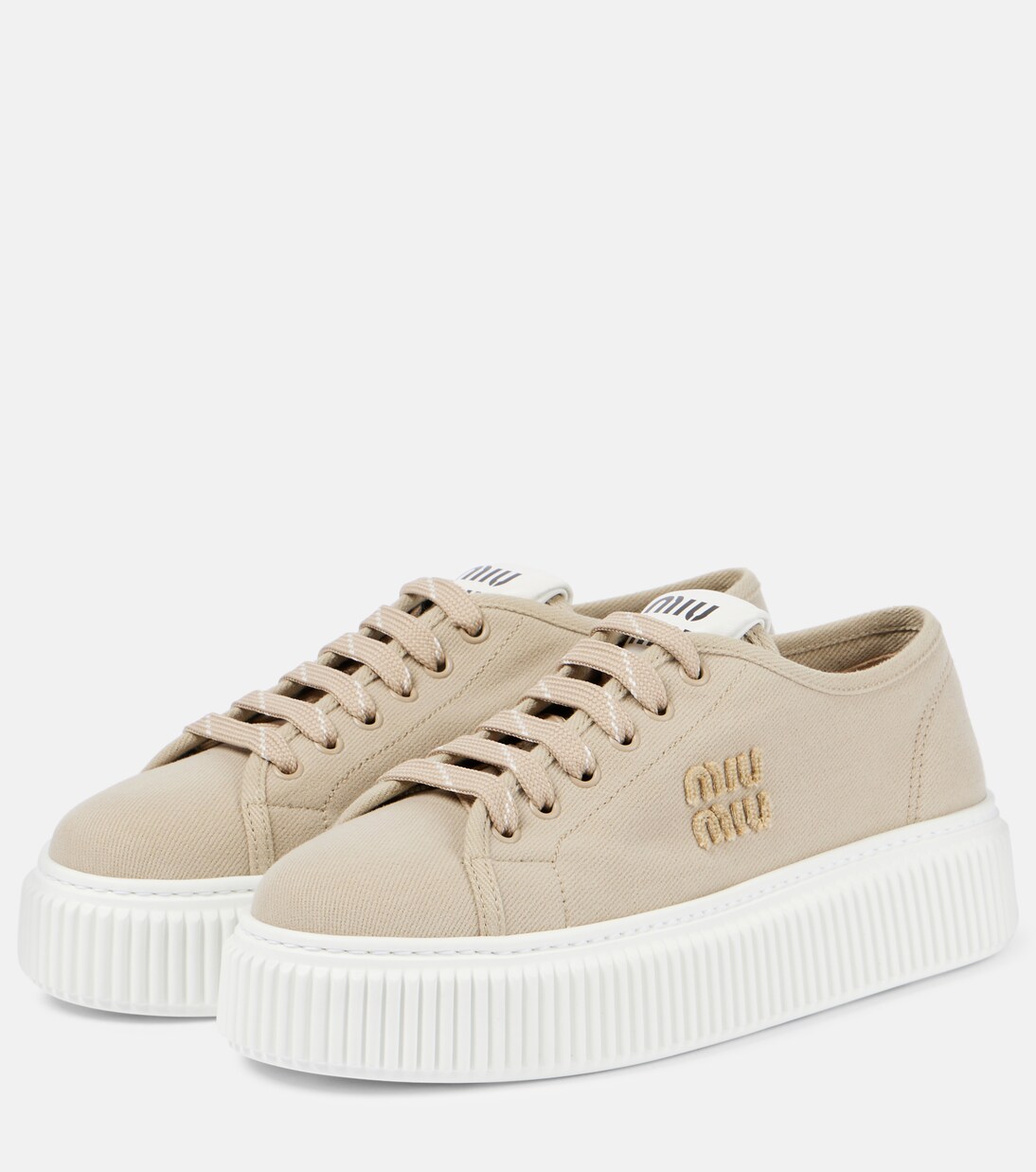 Denim platform sneakers | Miu Miu