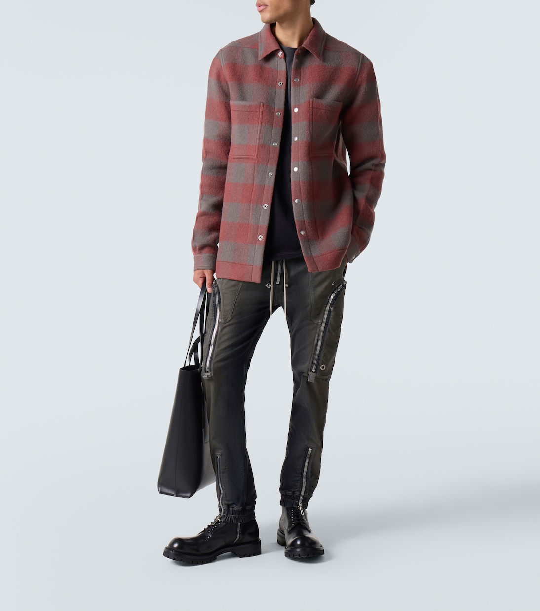 Sobrecamisa de lana virgen a cuadros | Rick Owens