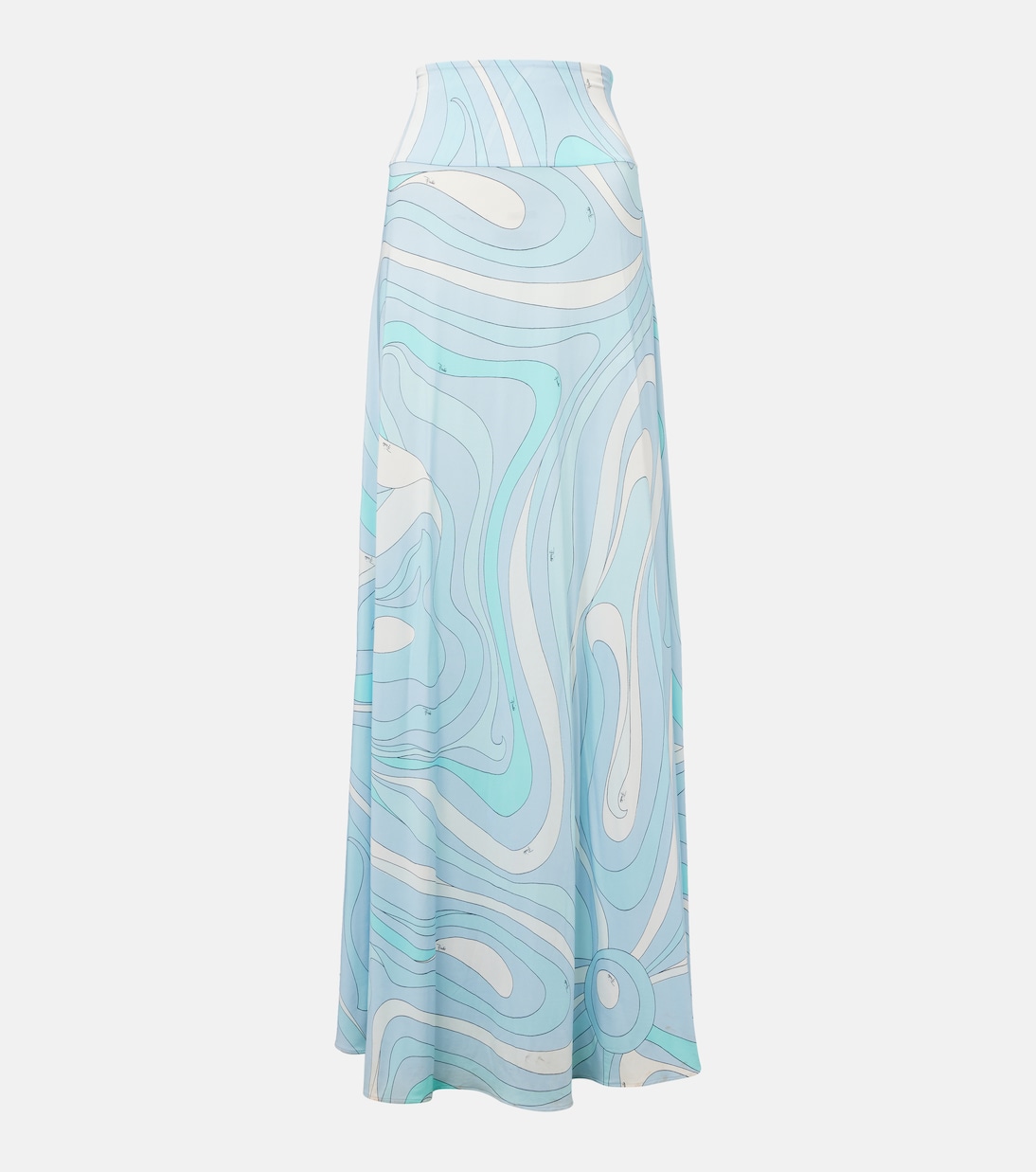 Jupe longue Marmo à taille haute en satin | Pucci