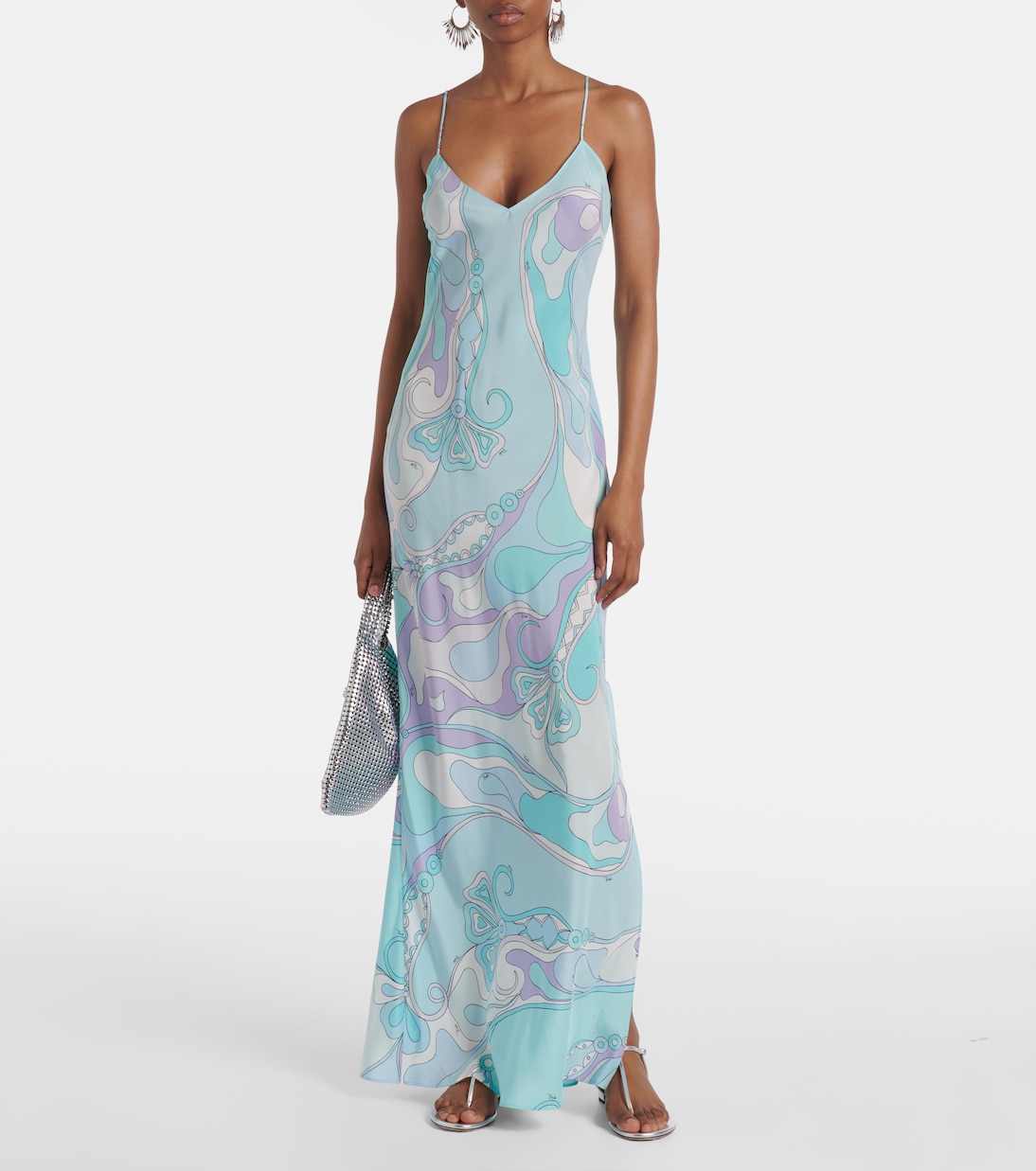 Robe longue Orchidee en soie | Pucci