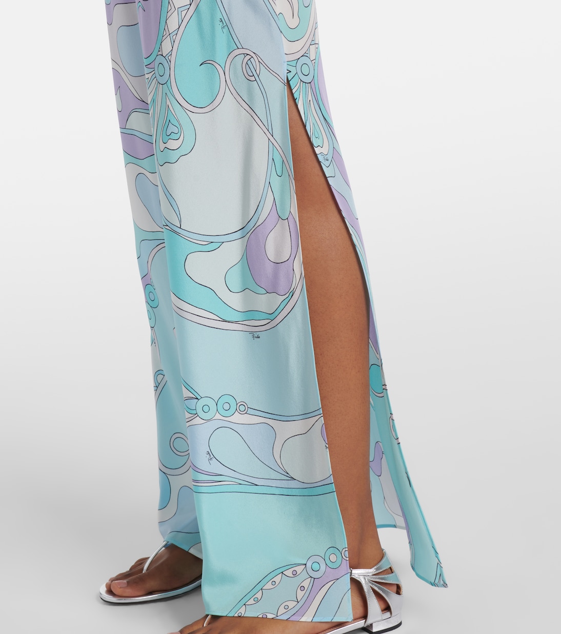 Robe longue Orchidee en soie | Pucci
