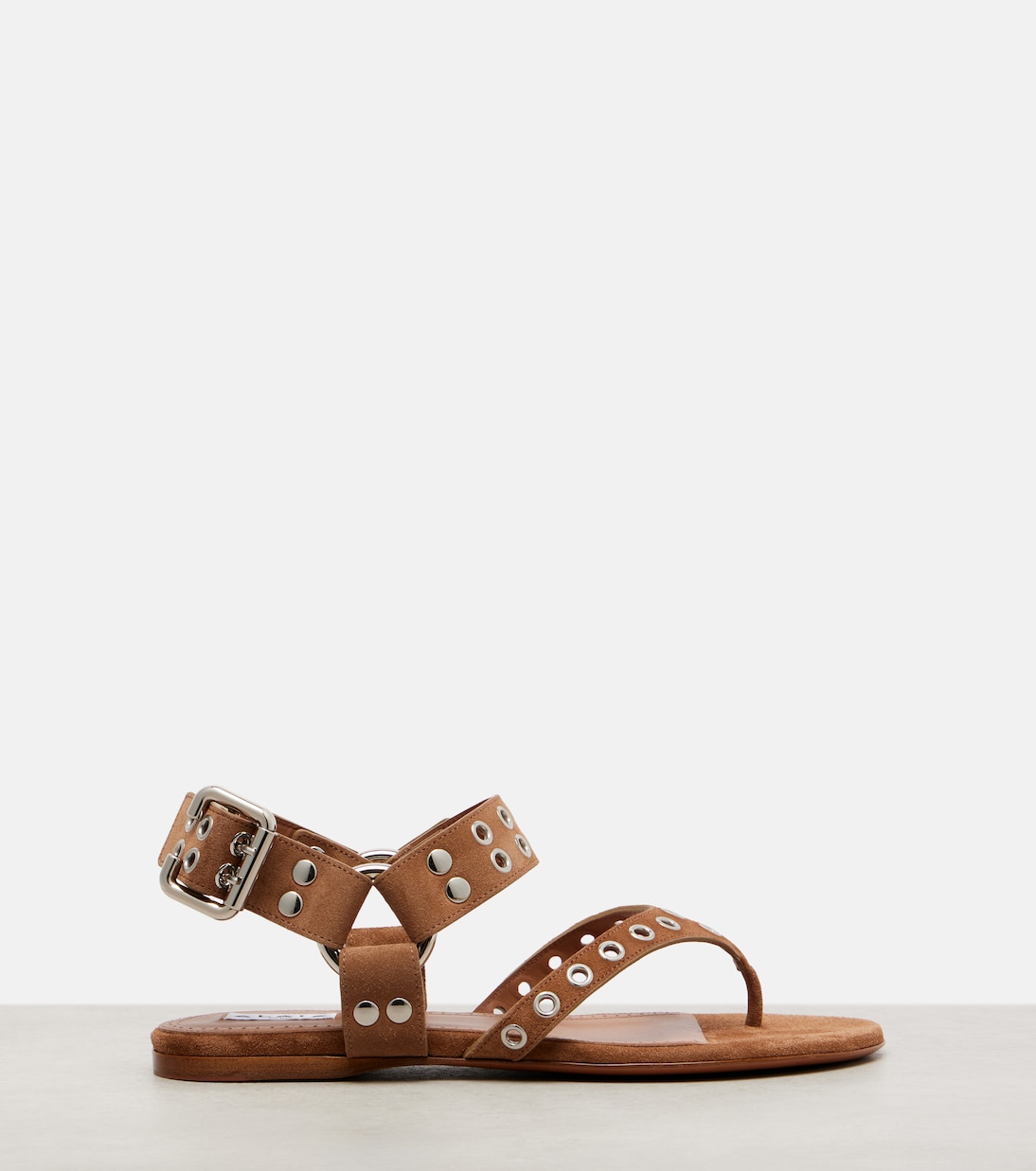 Biker studded suede thong sandals | Alaïa